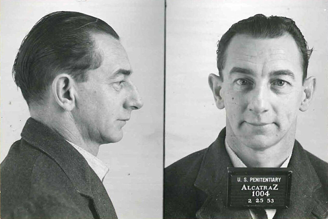 Chester LeRoy Oughton’s entry photos at the Alcatraz Island federal penitentiary in 1953. Oughton was convicted of first-degree murder in Alaska. (Image courtesy of the National Archives in San Francisco)