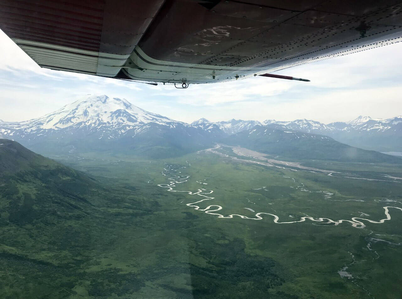 Mt. Chiginagak on Alaska Peninsula National Wildlife Refuge 30 miles southeast of Ugashik. (Photo by B. Wishnek/USFWS)