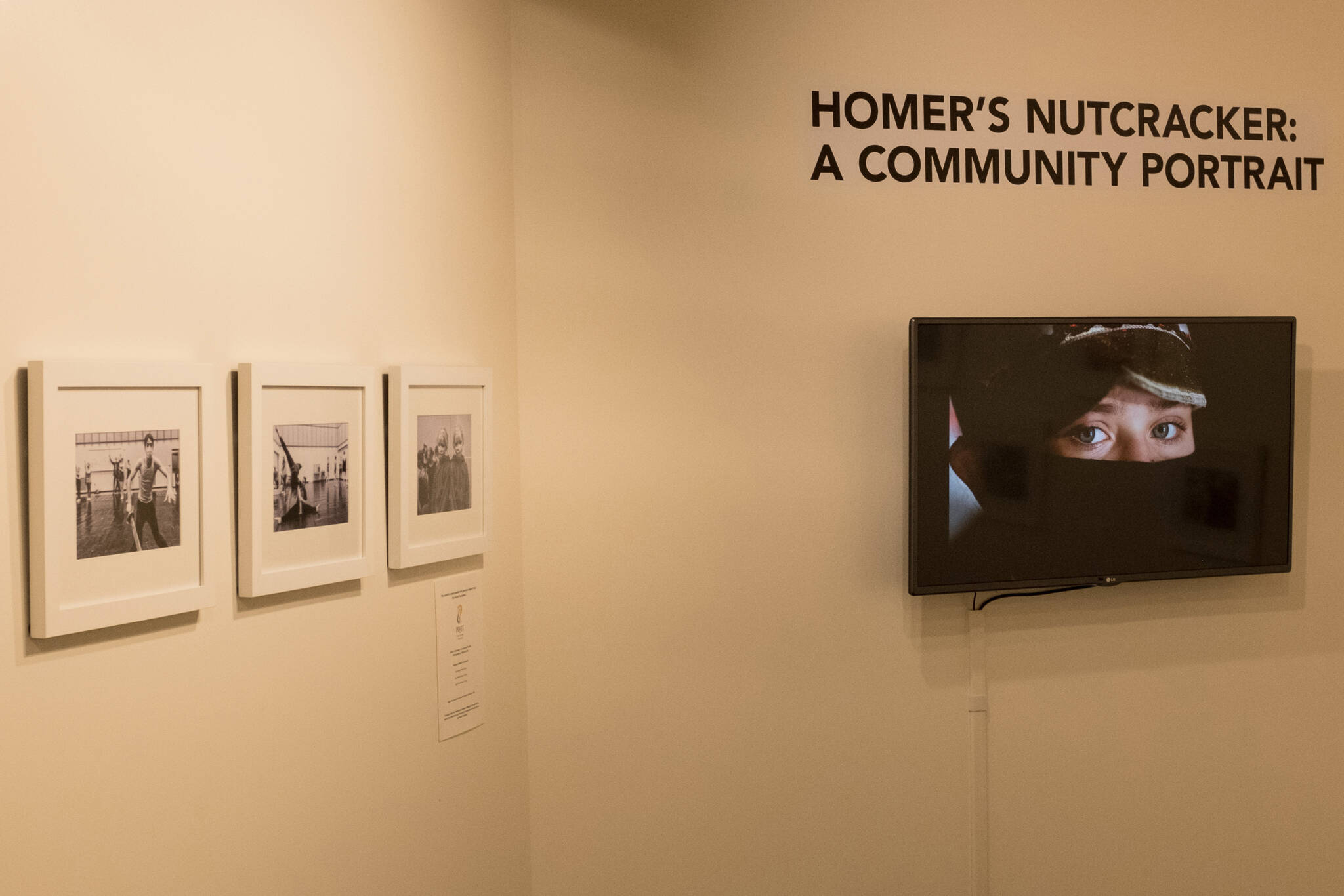 Several of Rafael de la Uz’s photographs from his exhibit at the Pratt Museum & Park in Homer, Alaska. (Photograph by Sean McDermott)