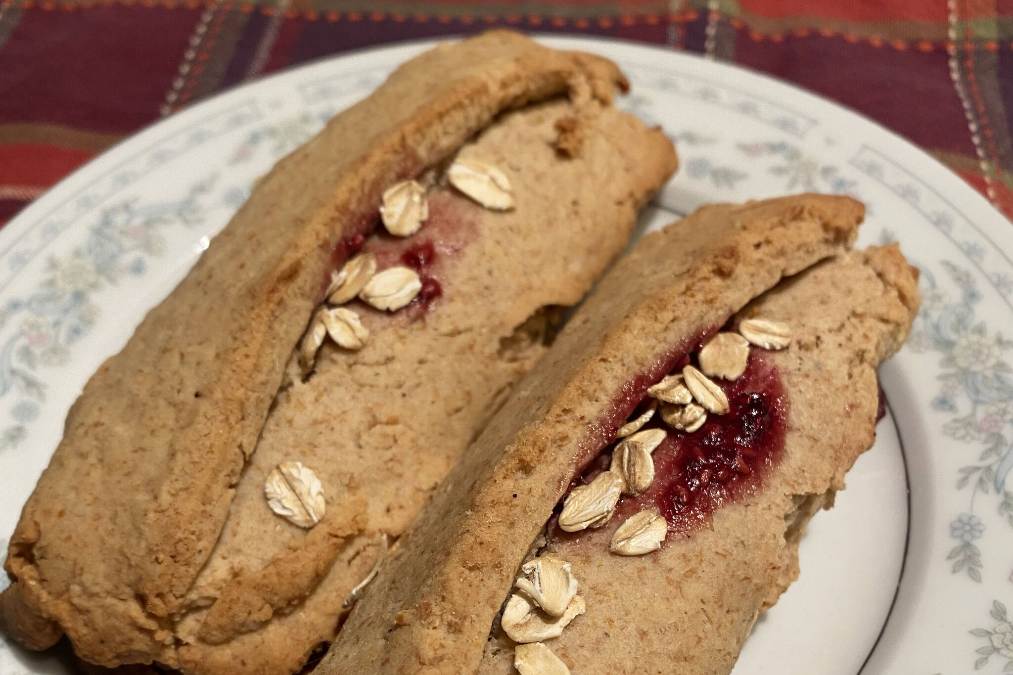 These strawberry grain bars with zero processed sugar and a few nutrient-rich ingredients provide a healthy snack. (Photo by Tressa Dale/Peninsula Clarion)