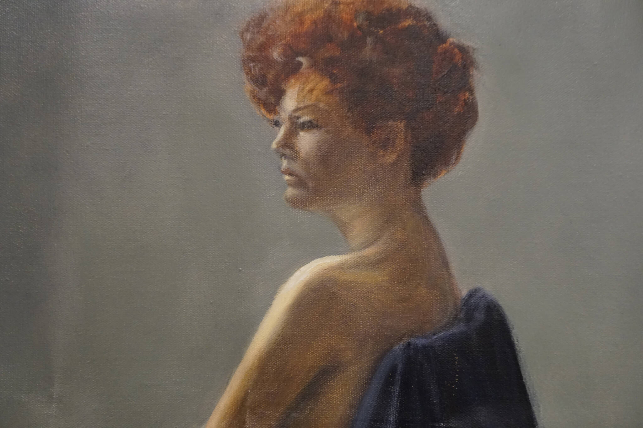 “Selected Works and Sketches by Gaye Wolfe,” showing at the Homer Council on the Arts through March, has several nude sketches and paintings, such as a cropped view of this painting. (Photo by Michael Armstrong/Homer News)
