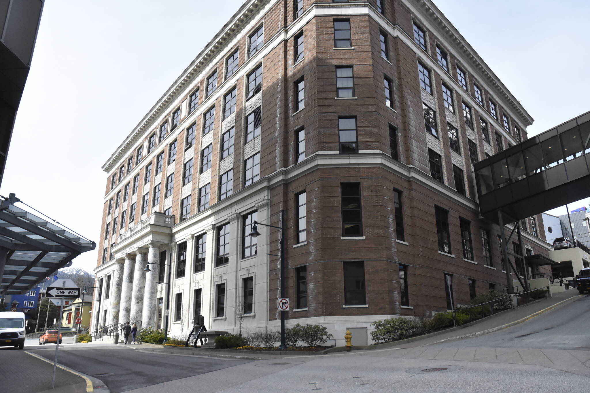 The Alaska House of Representatives spent three days in floor sessions at the Alaska State Capitol, seen here on Wednesday, April 6, 2022, and on Thursday finished working through the 87 amendments submitted to the state’s operating budget bill. (Peter Segall / Juneau Empire)