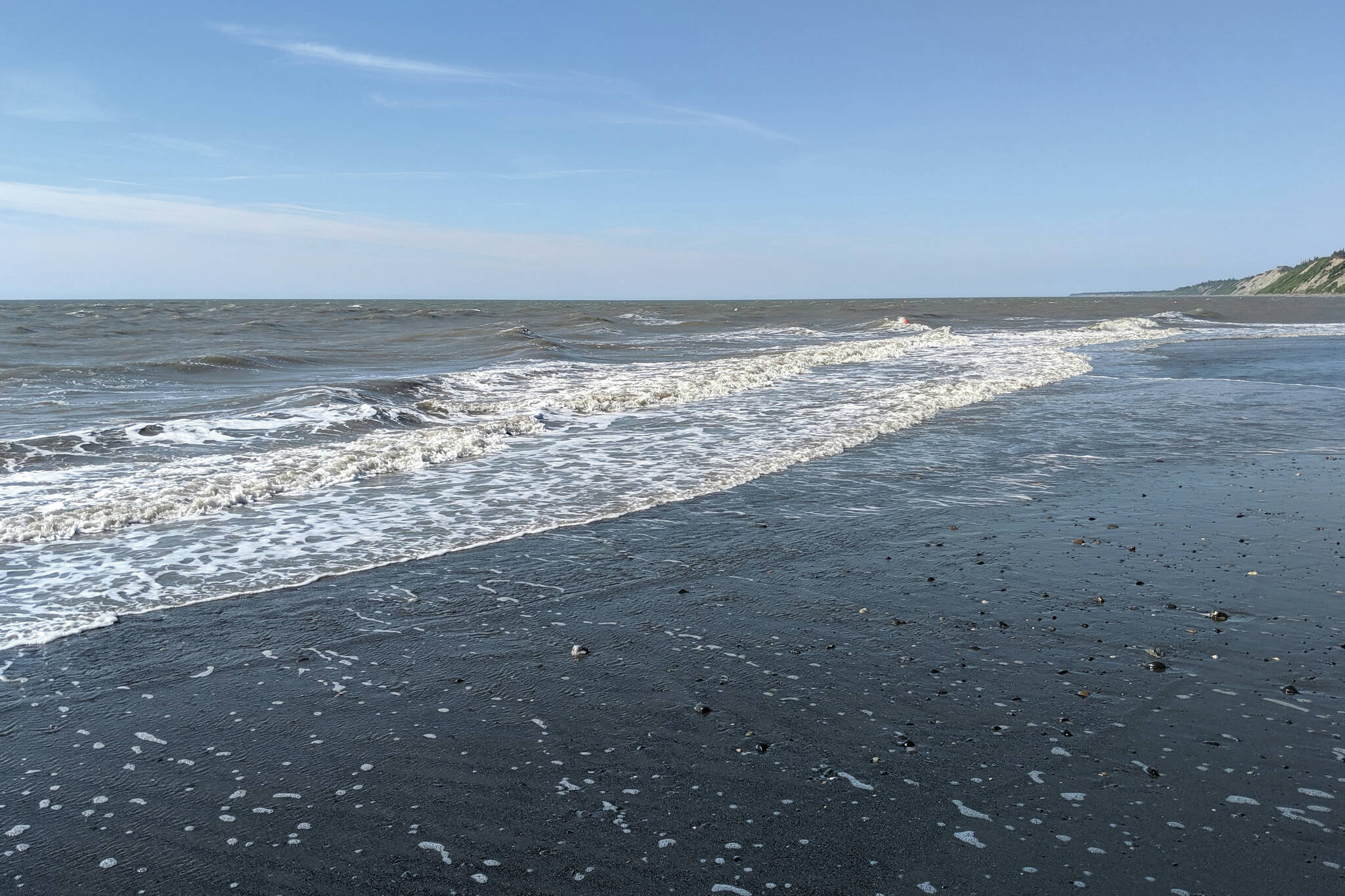 A beach on the eastern side of Cook Inlet is photographed at Clam Gulch, Alaska, in June 2019. (Peninsula Clarion file)