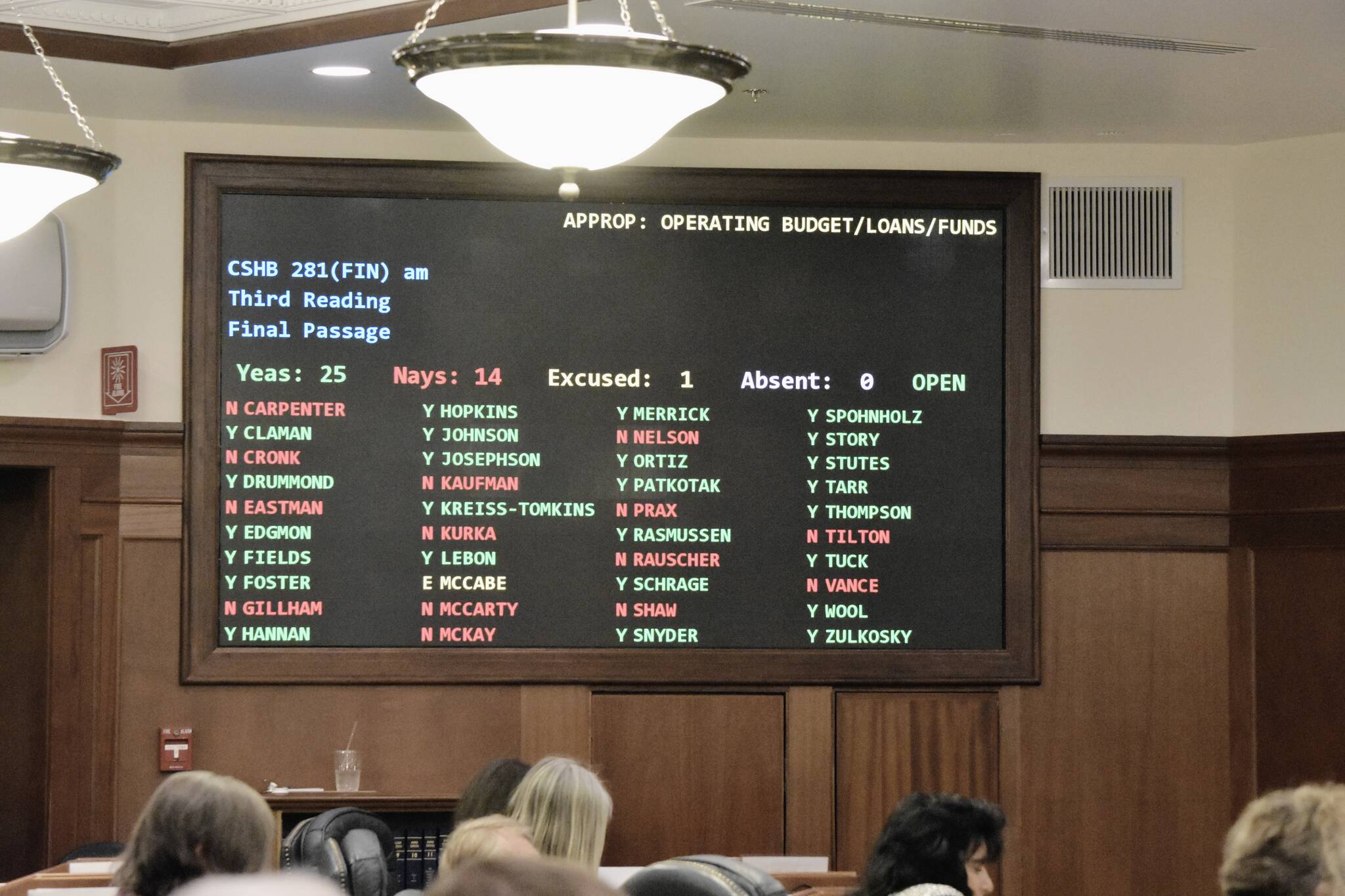 The Alaska House of Representatives passed the state’s operating and mental health budget bills on Saturday, April 9, 2022, after a week of marathon floor sessions tackling amendments. (Peter Segall / Juneau Empire)