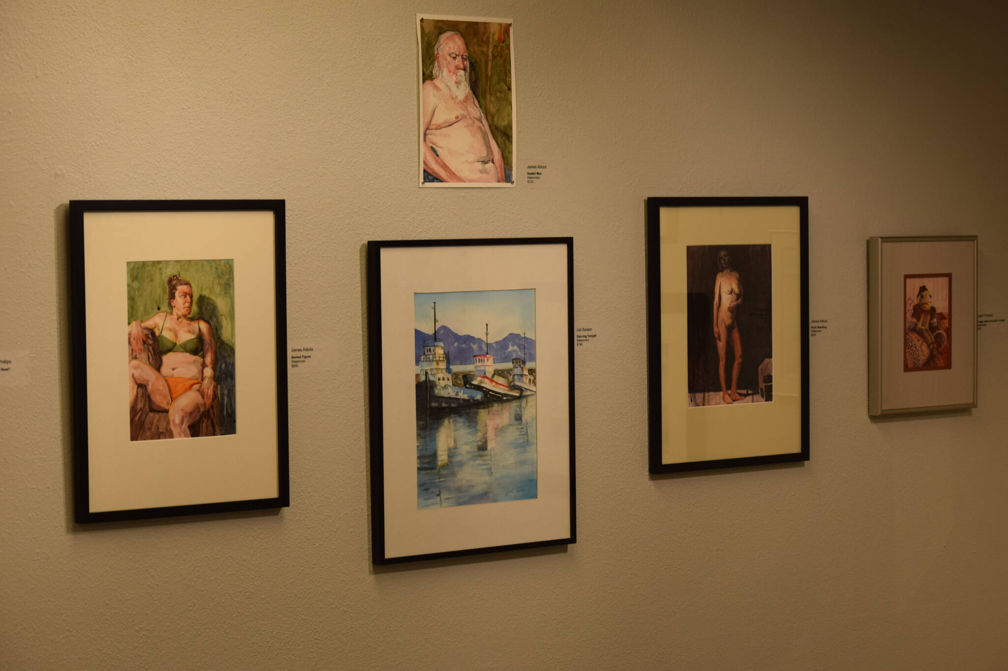 Prints are featured in the “Open Watercolor” show at the Kenai Art Center on Wednesday, May 4, 2022. (Camille Botello/Peninsula Clarion)