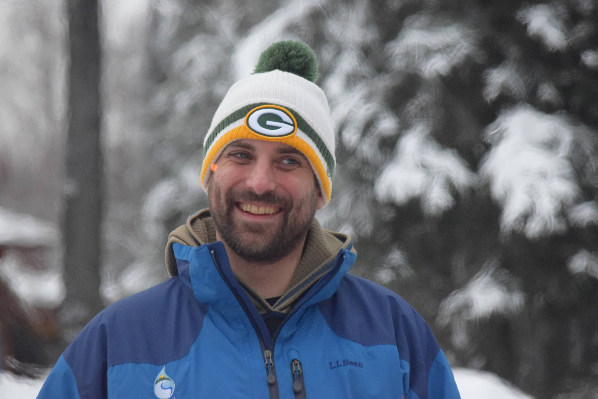 Branden Bornemann celebrates the 25th anniversary of the Kenai Watershed Forum on Thursday, Jan. 20, 2022. Bornemann will step down as executive director of the nonprofit this month, according to a release from the organization. (Camille Botello/Peninsula Clarion)