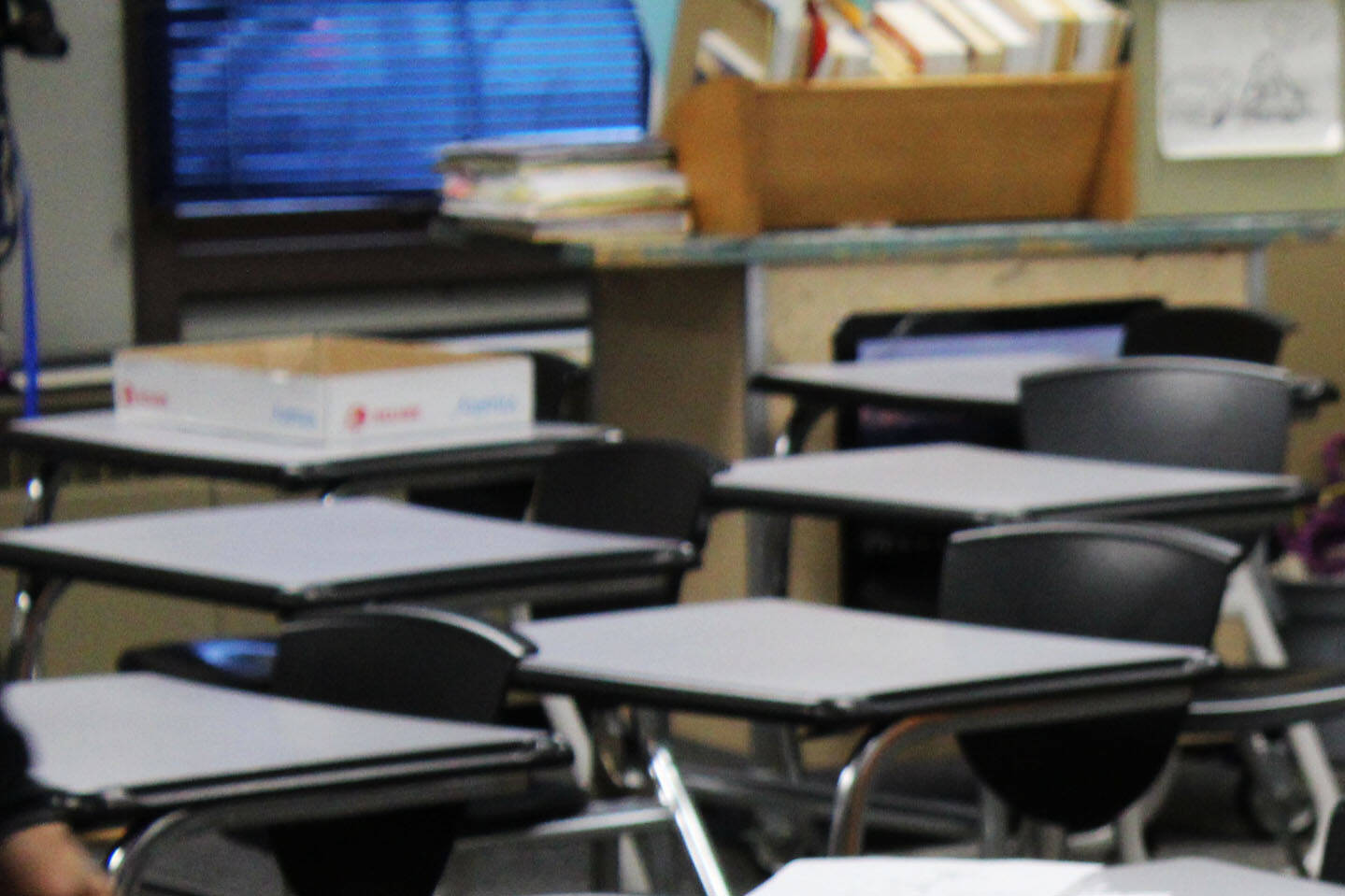 A classroom is seen at Kenai Middle School on Friday, Jan. 8, 2021, in Kenai, Alaska. (Ashlyn O’Hara/Peninsula Clarion)