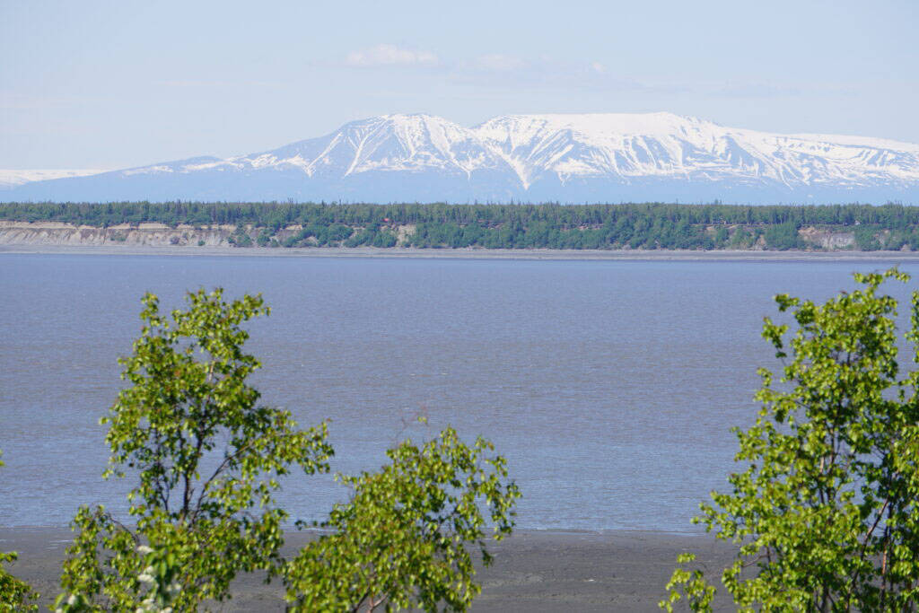 Mount Susitna is seen from Anchorage on May 26, 2022. (Photo by Yereth Rosen/Alaska Beacon)