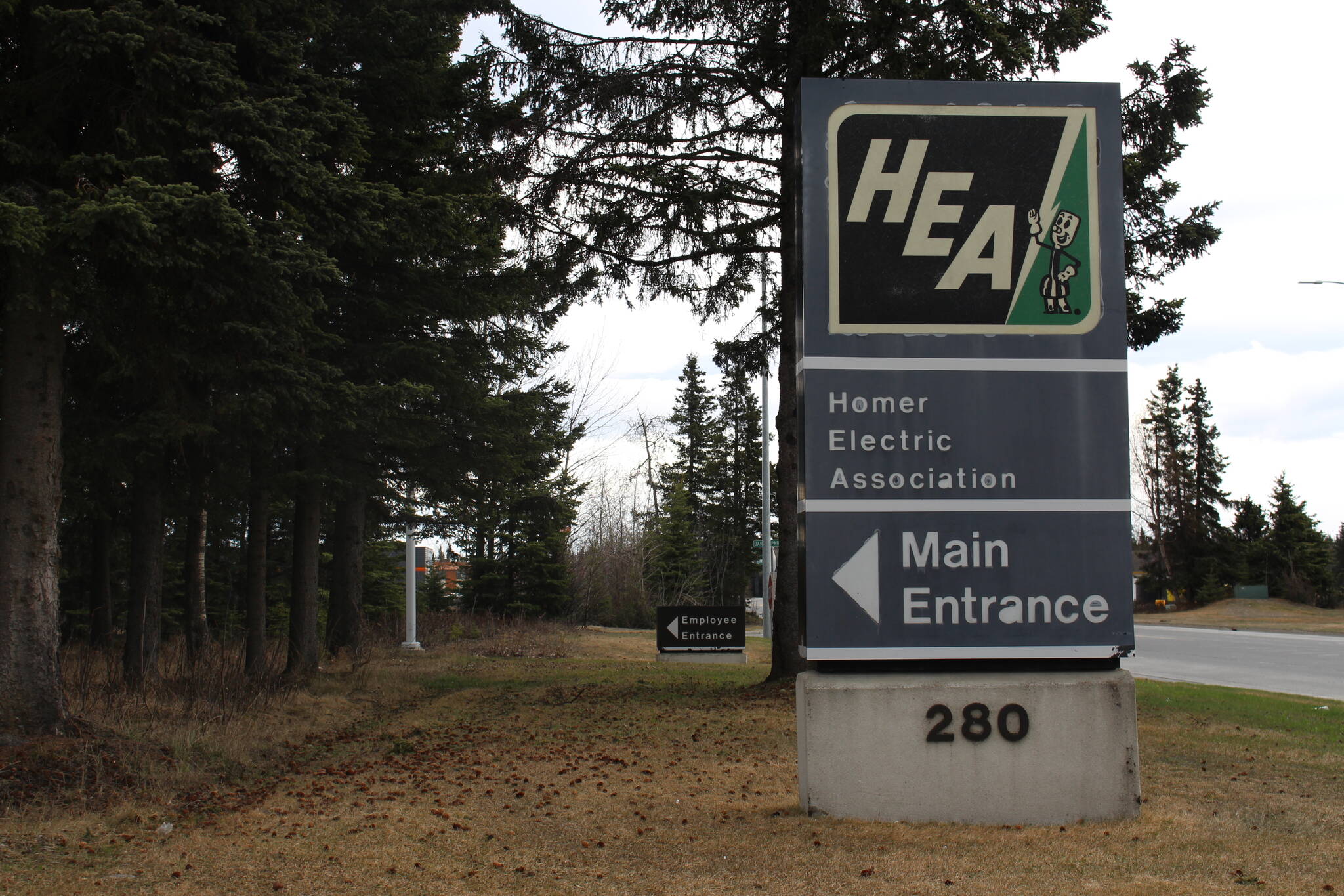 The entrance to the Homer Electric Association office is seen here in Kenai, Alaska, on May 7, 2020. (Peninsula Clarion file)