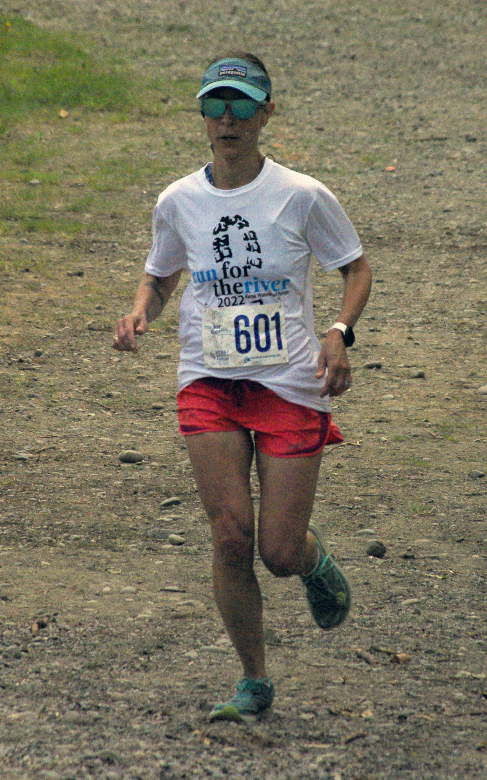 Kristin Davis takes first place in the women’s 10-mile run at the Run for the River on Saturday, June 11, 2022, in Soldotna, Alaska. (Photo by Jeff Helminiak/Peninsula Clarion)