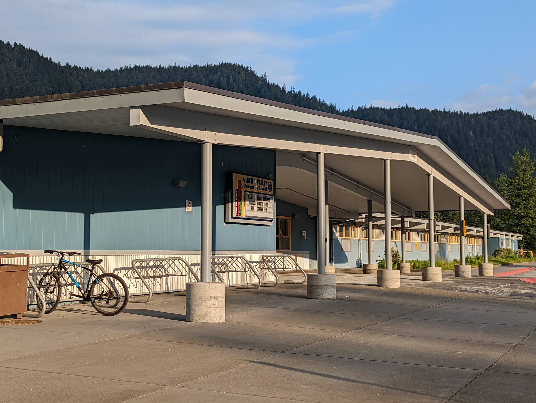 Ben Hohenstatt / Juneau Empire
This photo shows Sít’ Eetí Shaanáx - Glacier Valley School on Tuesday evening. The school is one of three sites of the Juneau School District’s RALLY program. On Tuesday, children were served floor sealant instead of milk during breakfast at the school’s RALLY site.