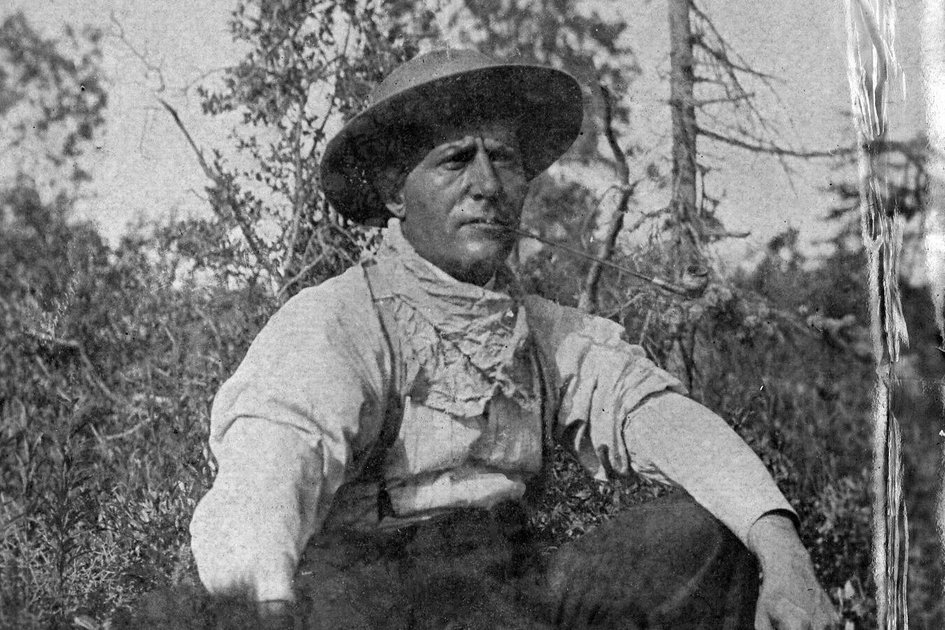 This photo of Frenchy with a freshly killed black bear was taken on the Kenai Peninsula in the early 1900s. (Photo courtesy of the Viani Family Collection)