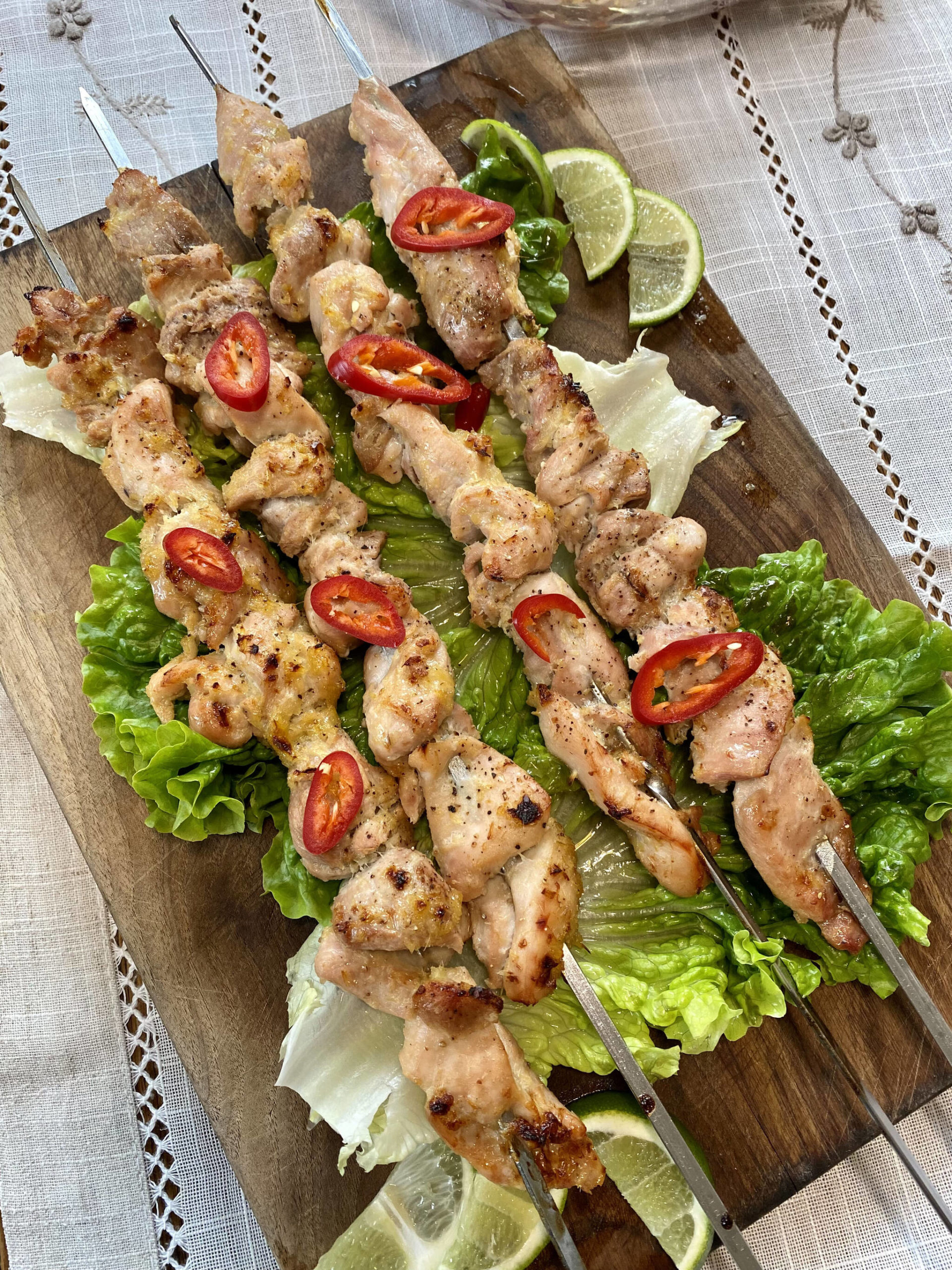 Lemongrass chicken skewers are best made on a grill, but can be made in the oven. Tressa Dale/Peninsula Clarion
