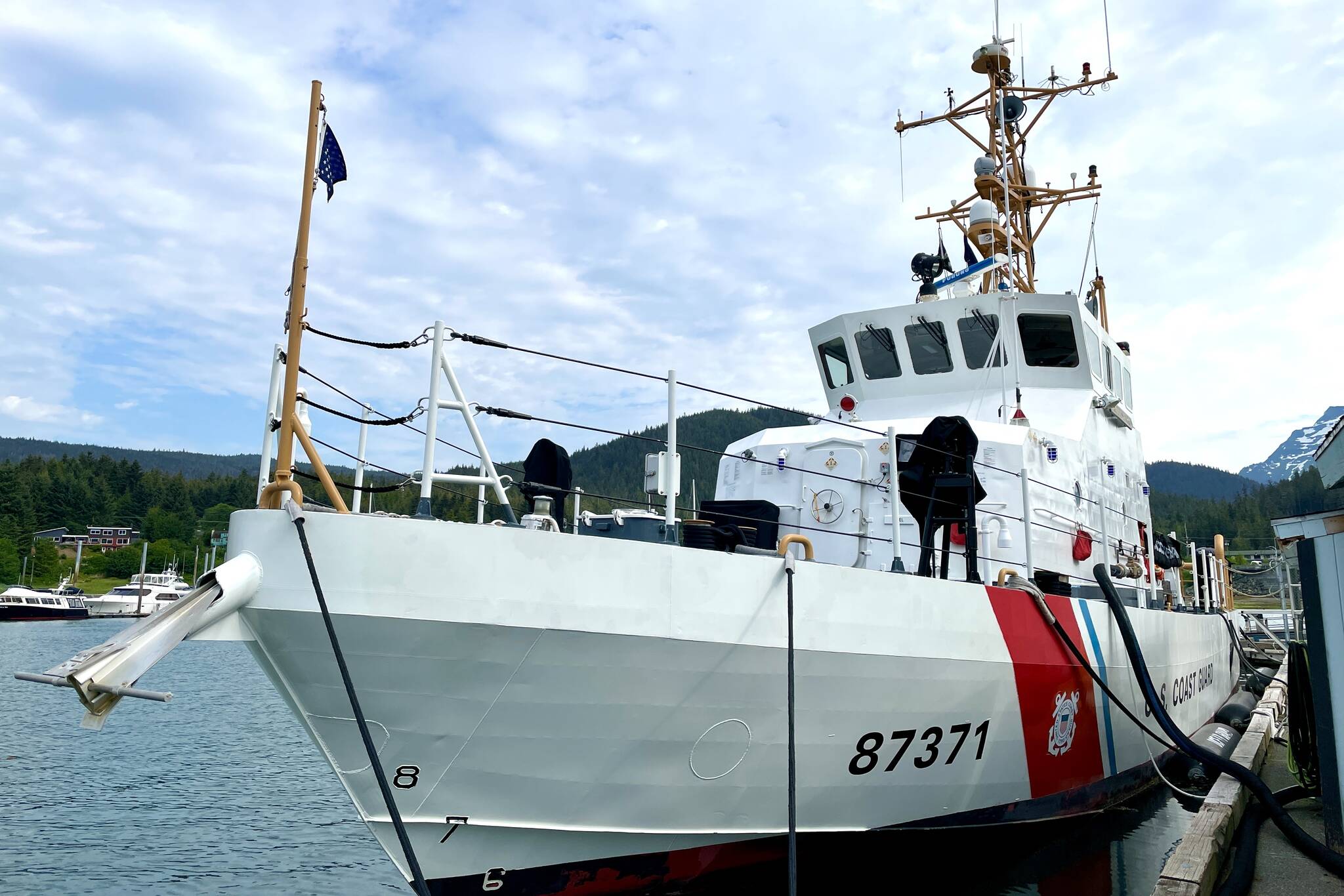 The U.S. Coast Guard Cutter Reef Shark replaced the USCGC Liberty as the cutter for Sector Juneau earlier in June, stationed at Don D. Statter Harbor. (Michael S. Lockett / Juneau Empire)
