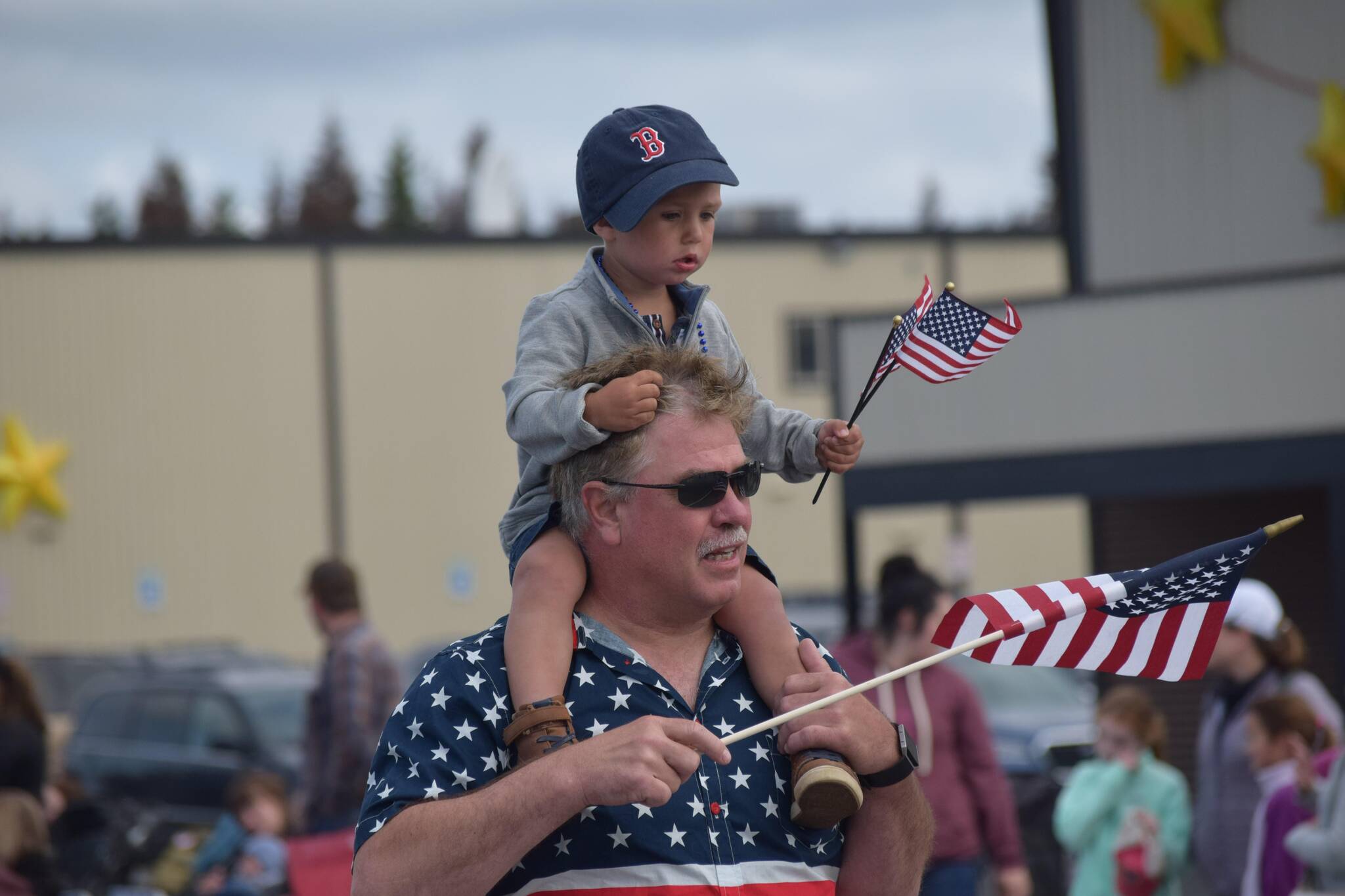 Kenai Mayor Brian Gabriel takes part in Kenai’s annual Fourth of July parade on July 4, 2021. (Camille Botello / Peninsula Clarion)