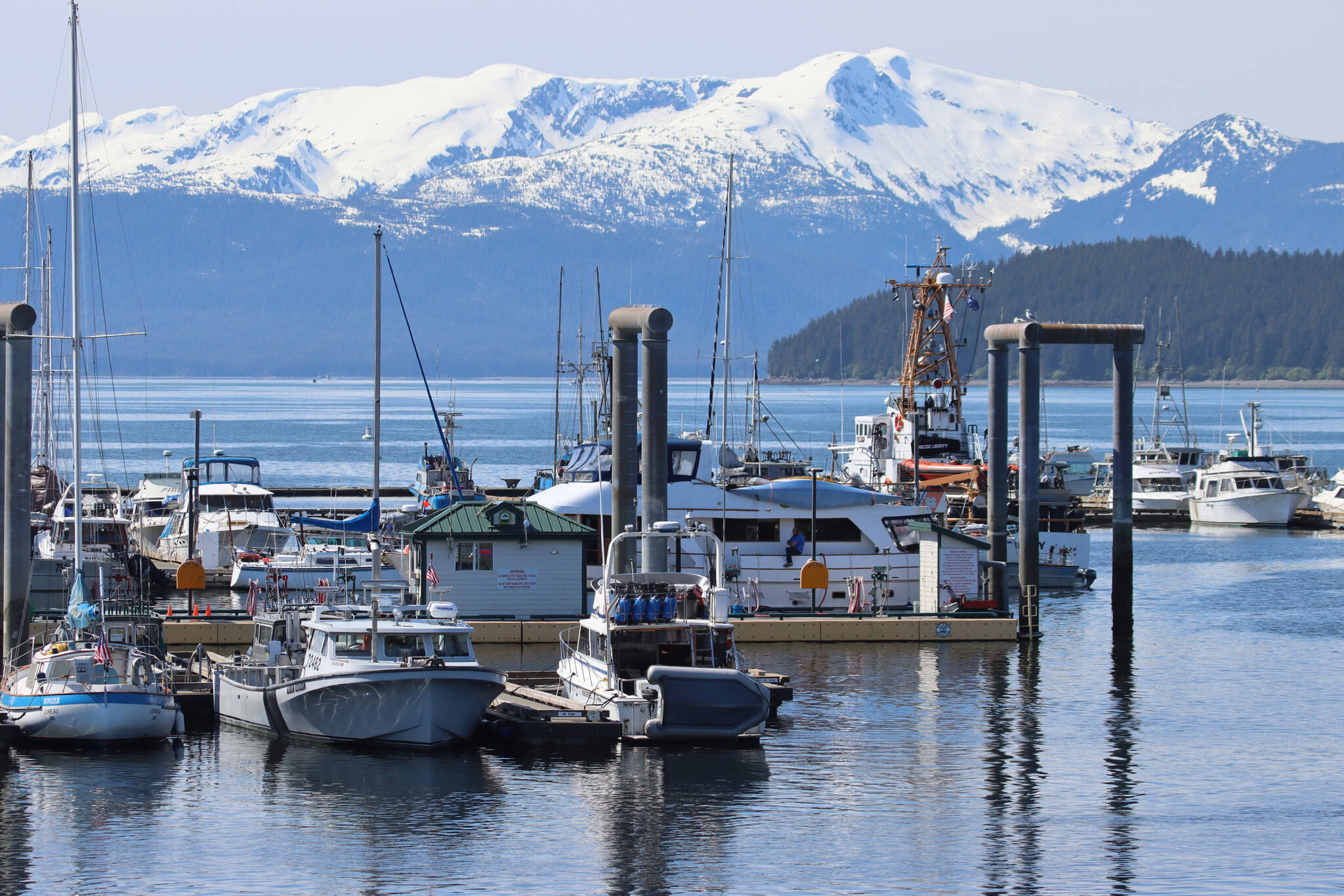 Ben Hohenstatt / Juneau Empire
This photo shows boats moored at Don D. Statter Harbor on a recent sunny day. According to statistics recently release by the U.S. Coast Guard, boating accidents were down in Alaska in 2021.