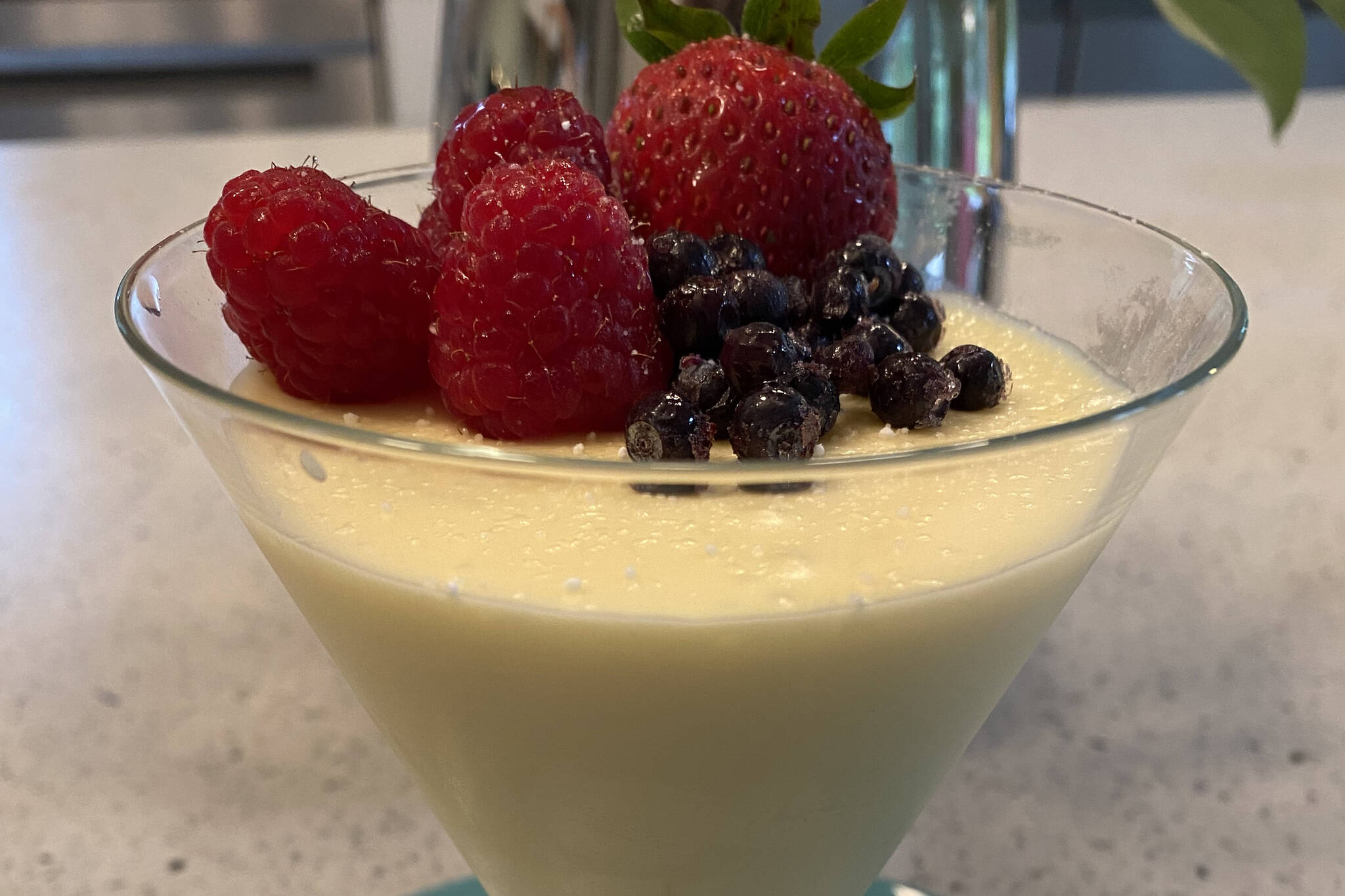 Bavarian cream and berries can make any low-key dinner feel fancy. (Photo by Tressa Dale/Peninsula Clarion)