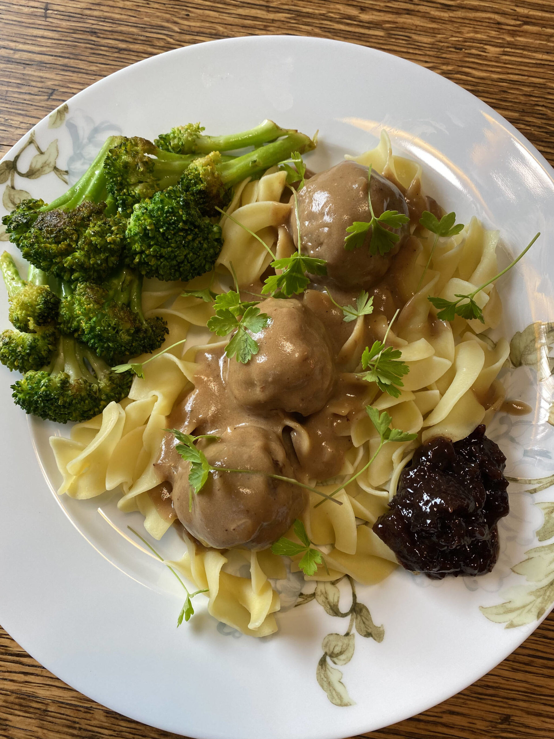 This version of Swedish meatballs features larger meatballs made of all beef instead of the traditional beef/pork combination. (Photo by Tressa Dale/Peninsula Clarion)