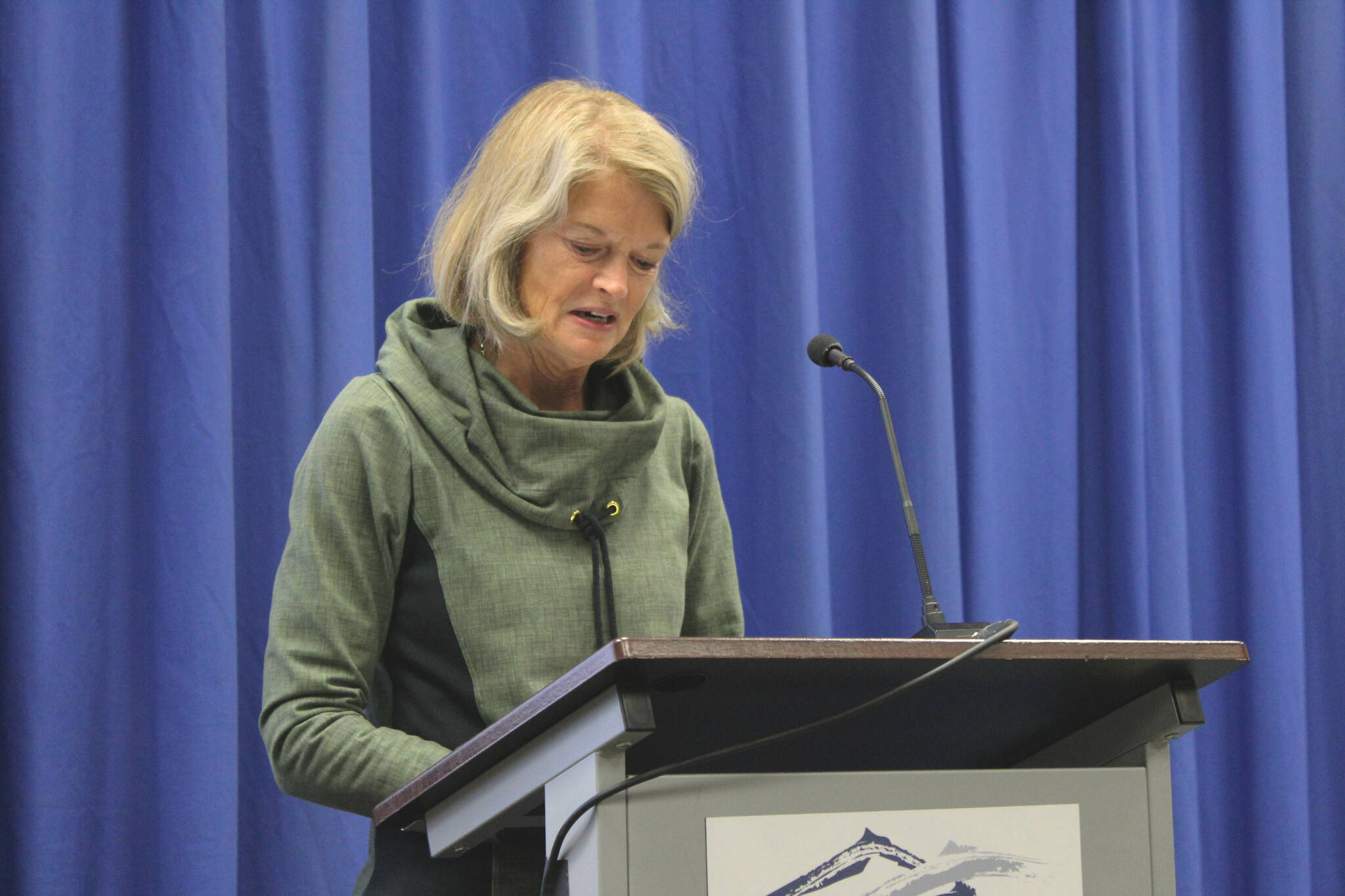 U.S. Sen. Lisa Murkowski speaks at the Kenai Classic Roundtable at Kenai Peninsula College on Wednesday, Aug. 17, 2022 near Soldotna, Alaska. (Ashlyn O’Hara/Peninsula Clarion)