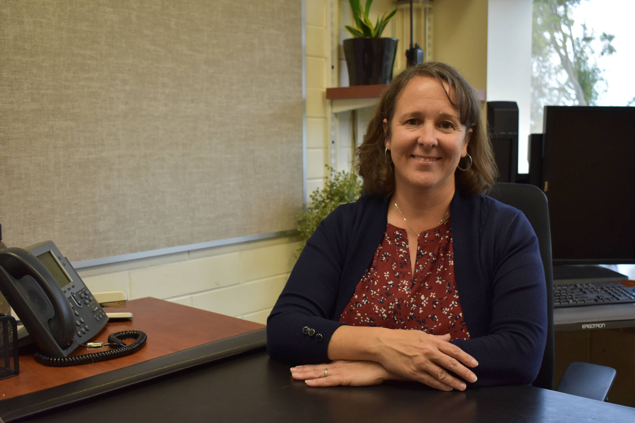 Kenai Peninsula College Director Cheryl Siemers in her office on Aug. 18, 2022 in Soldotna, Alaska. (Jake Dye/Peninsula Clarion)