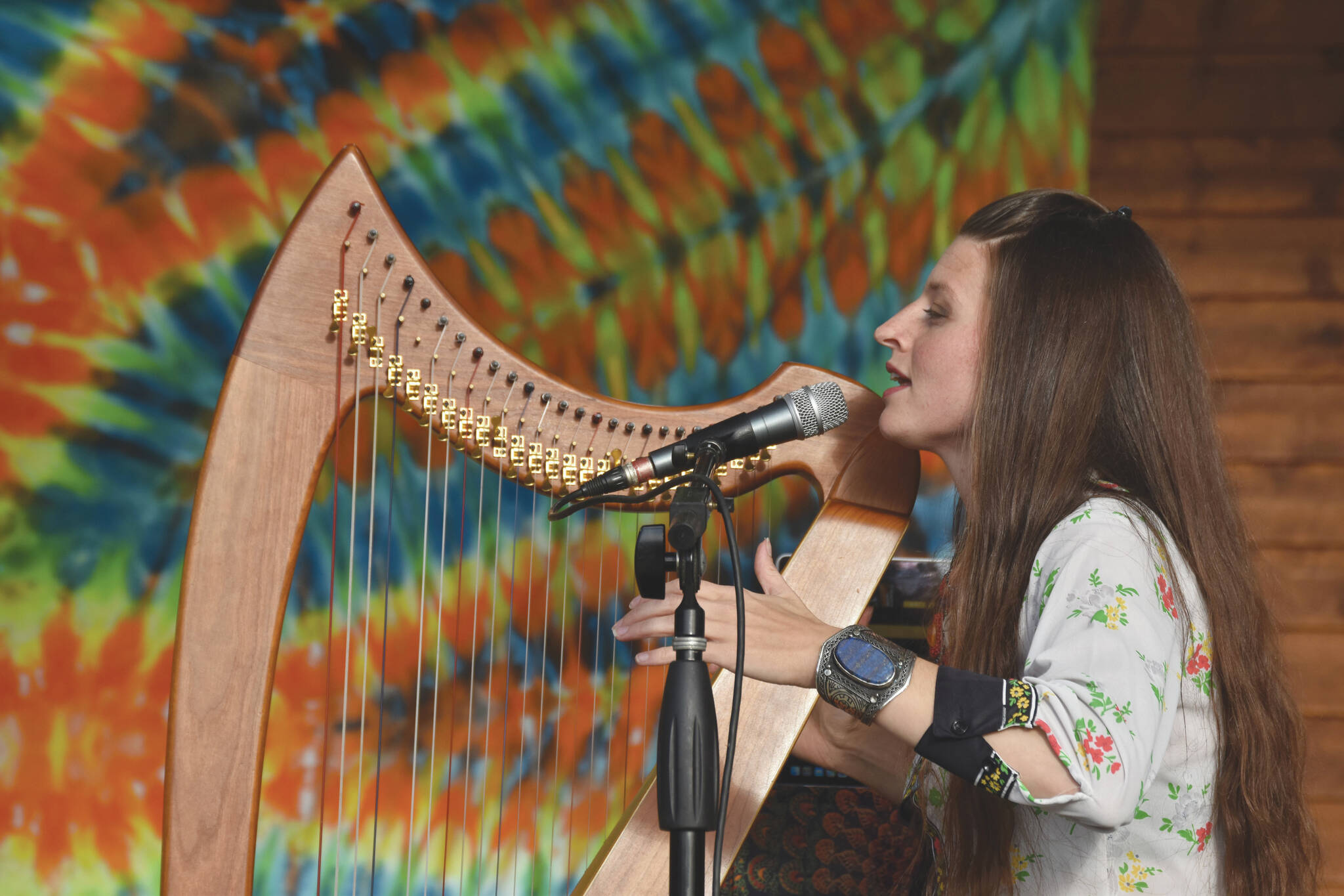 Jake Dye/Peninsula Clarion 
Christine Elise performs Wednesday as part of the Levitt AMP concert series in Soldotna.