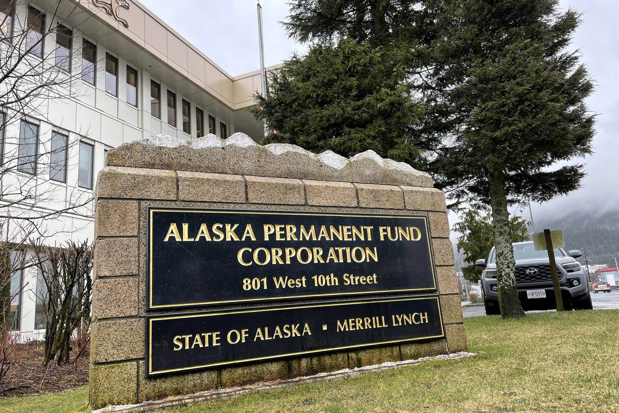 The Alaska Permanent Fund Corporation building is seen in March 2022 in Juneau, Alaska. (Michael S. Lockett / Juneau Empire)