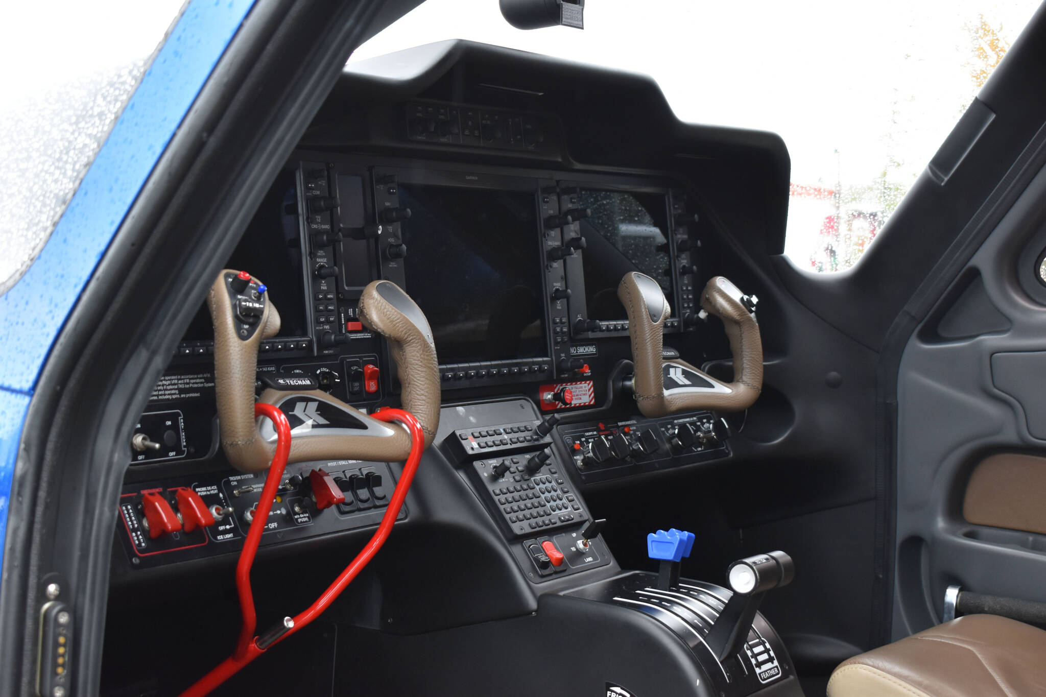 The controls of Kenai Aviation’s Tecnam Traveller on Thursday, Sept. 15, 2022, in Kenai, Alaska. (Jake Dye/Peninsula Clarion)