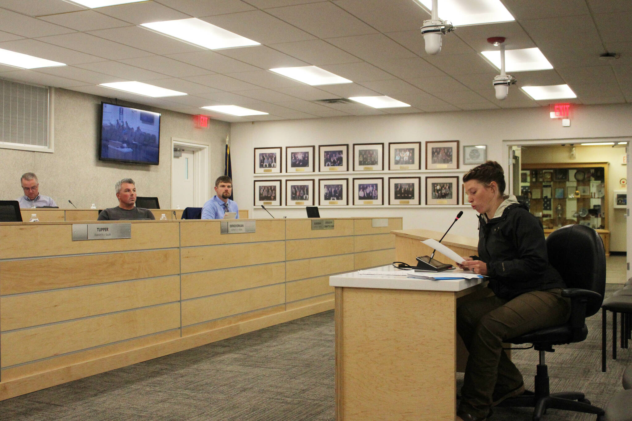 Camille Broussard testifies in support of an advisory planning commission in Nikiski during a meeting of the Kenai Peninsula Borough Assembly on Tuesday, Sept. 20, 2022, in Soldotna, Alaska. (Ashlyn O’Hara/Peninsula Clarion)