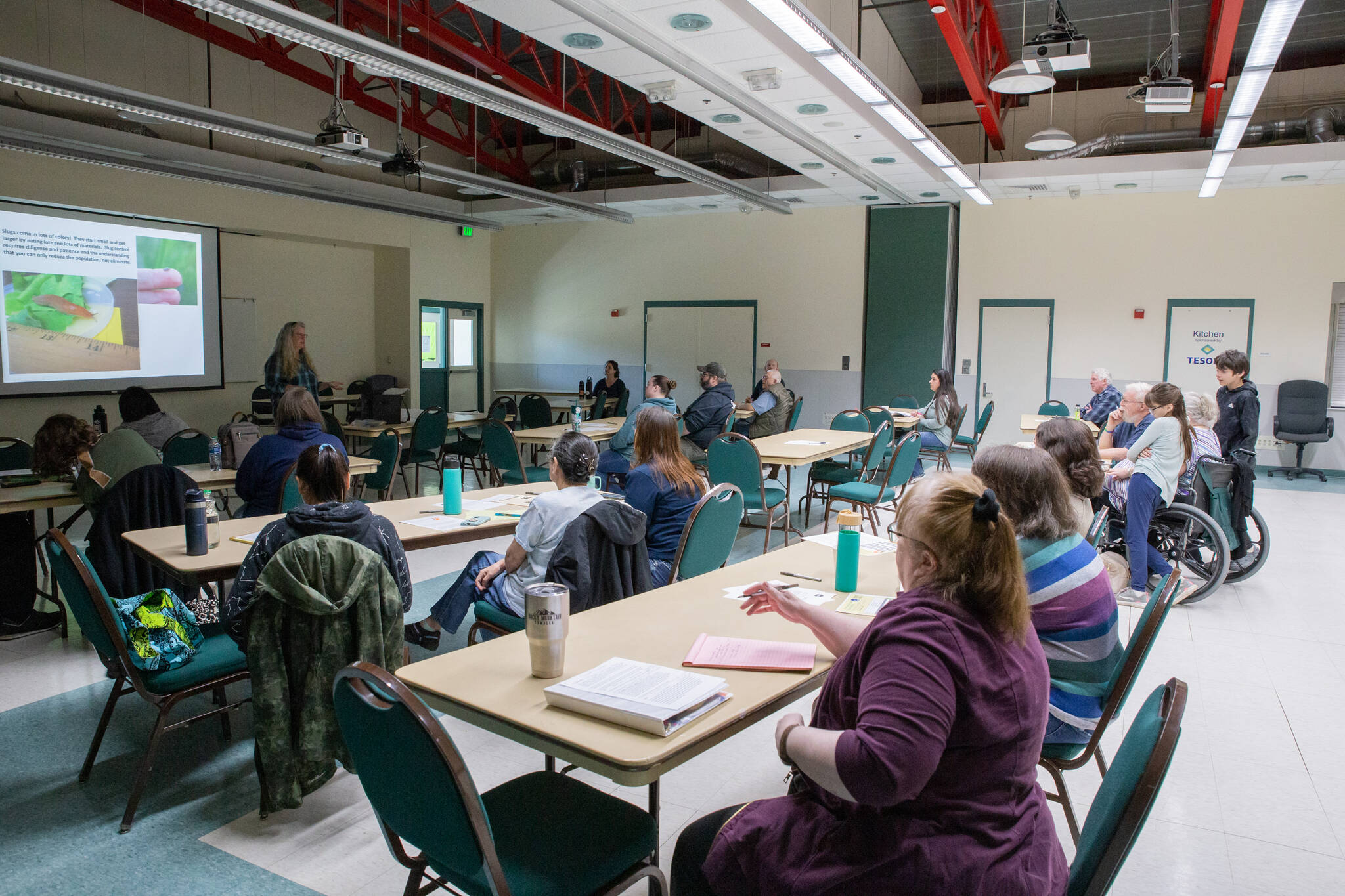 Members of the community attend the first part of the Challenger Learning Center of Alaska’s Food Security and Sustainability Series in August 2022. (Photo courtesy Challenger Learning Center of Alaska)