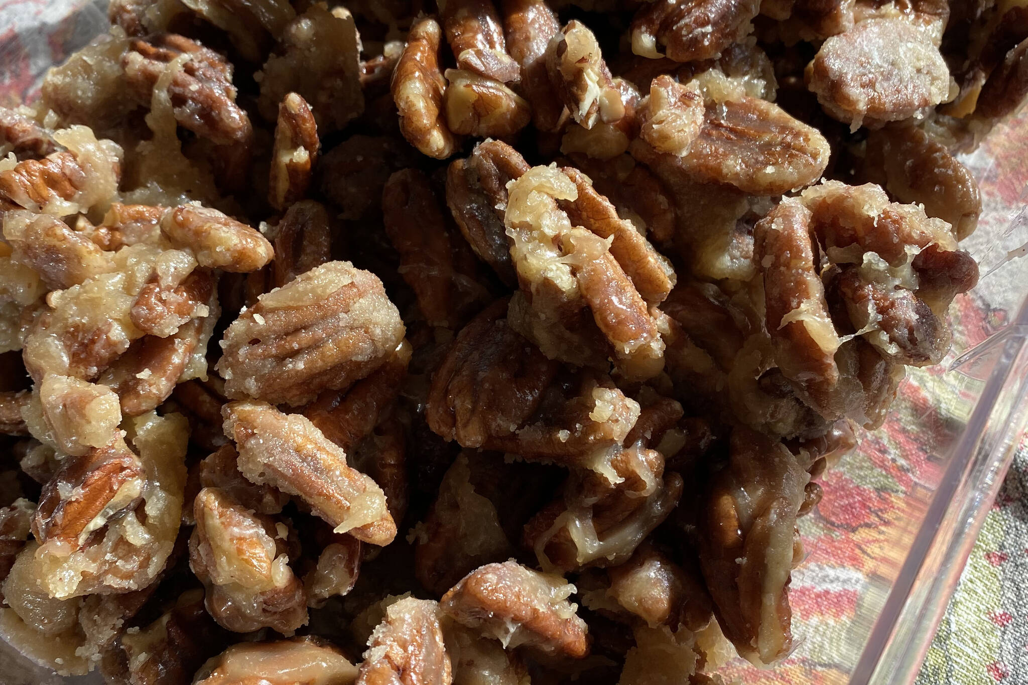 Candy pecans make a sweet snack to enjoy on excursions. (Photo by Tressa Dale/Peninsula Clarion)