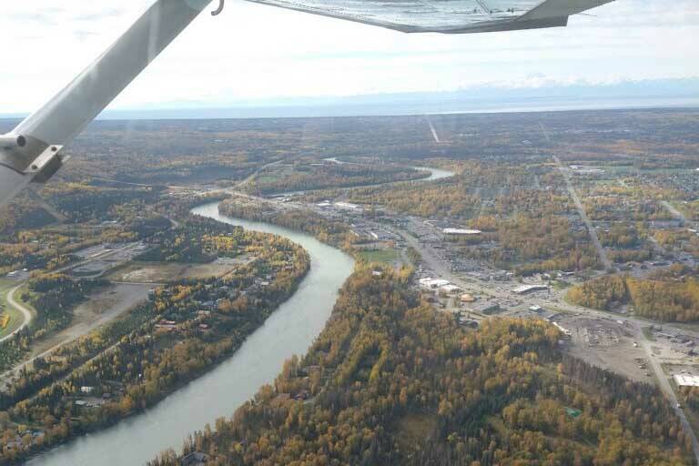 Aerial photo of the Kenai River in Alaska. (Photo by Dave Merz/FWS)