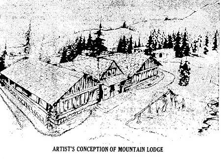 Big plans in 1959 called for a new $100,000 lodge facility to replace the original Russian River Rendezvous near the outlet of Lower Russian Lake. (Image published originally in the Anchorage Daily Times)