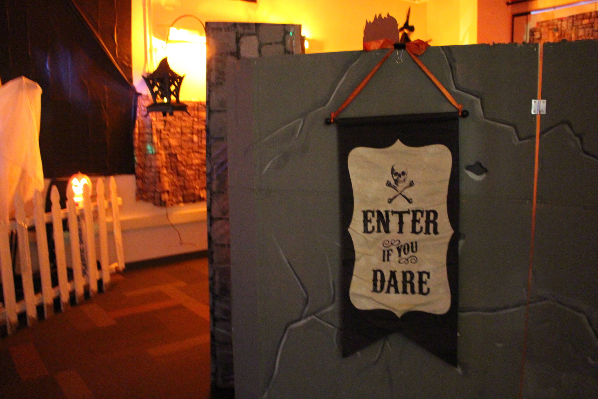 A sign welcoming visitors to the Literary Haunted House at the Kenai Community Library can be seen here on Oct. 30, 2019. (Photo by Brian Mazurek/Peninsula Clarion)
A sign welcoming visitors to the Literary Haunted House at the Kenai Community Library can be seen here on Oct. 30, 2019. (Photo by Brian Mazurek/Peninsula Clarion file)
