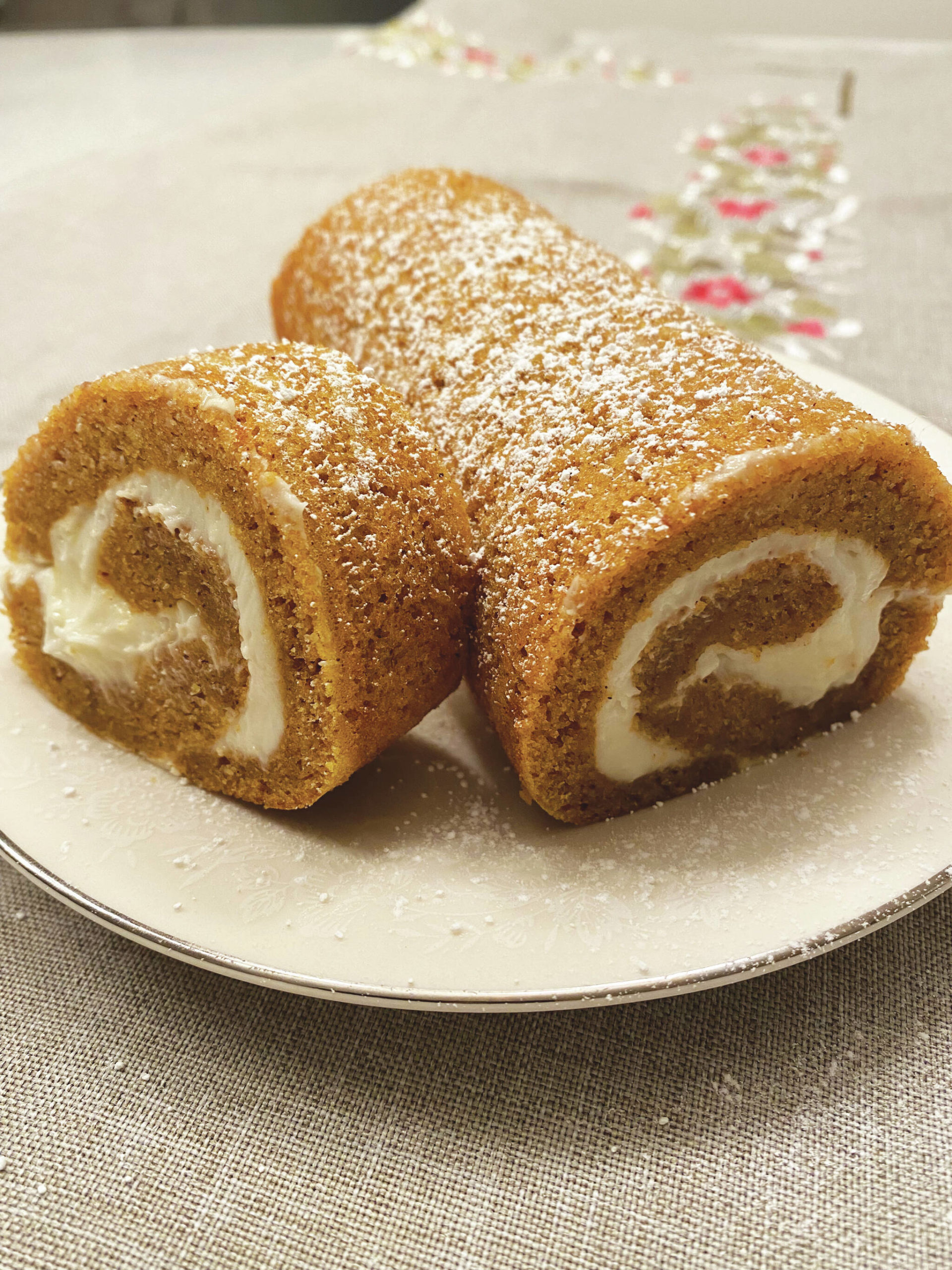 Photo by Tressa Dale/Peninsula Clarion
A pumpkin spice roll with cream cheese filling is photographed on Oct. 31, 2022, in Nikiski, Alaska.