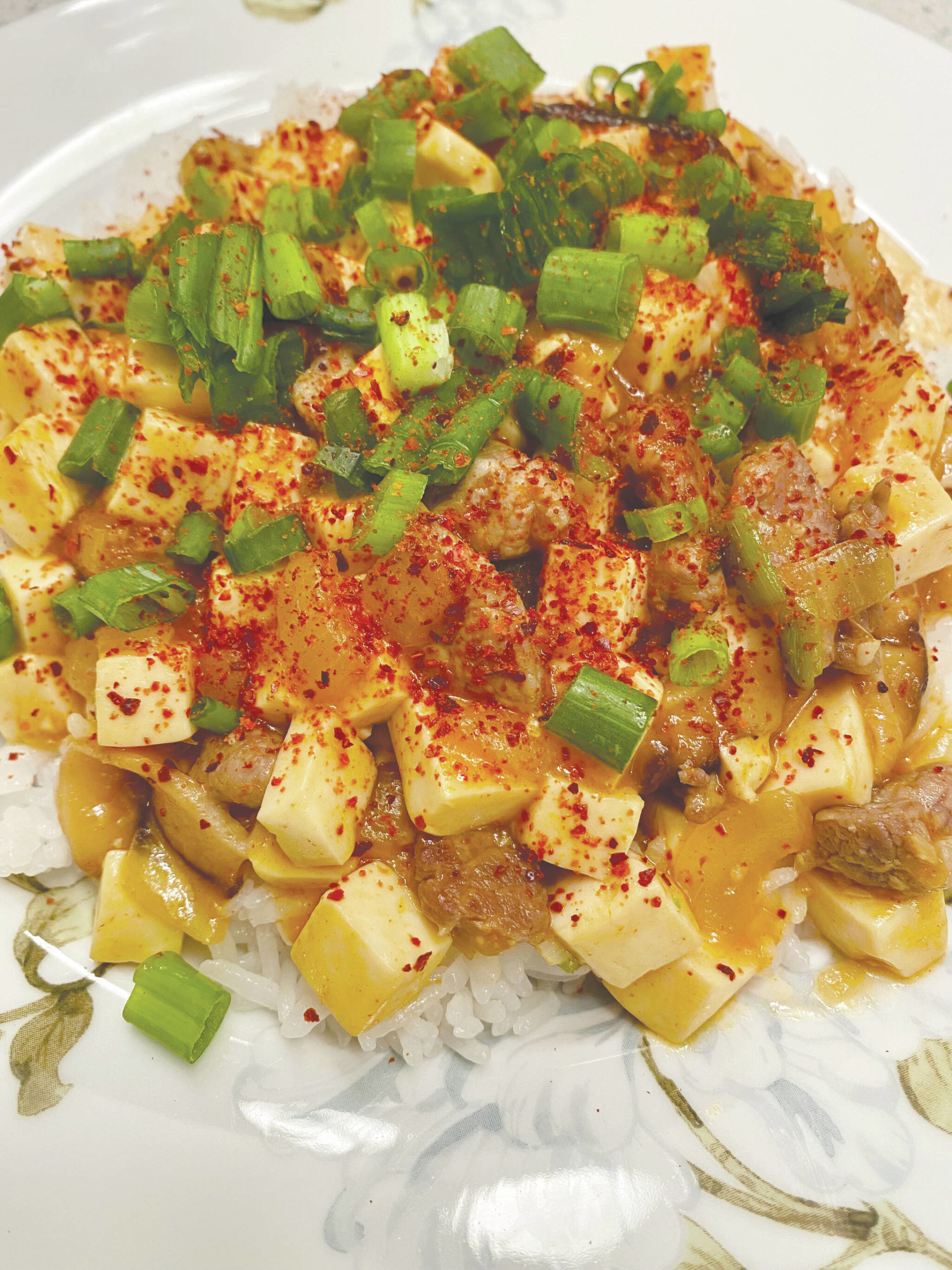 Photo by Tressa Dale/Peninsula Clarion 
Korean red pepper paste adds heat to this Mapo tofu recipe.