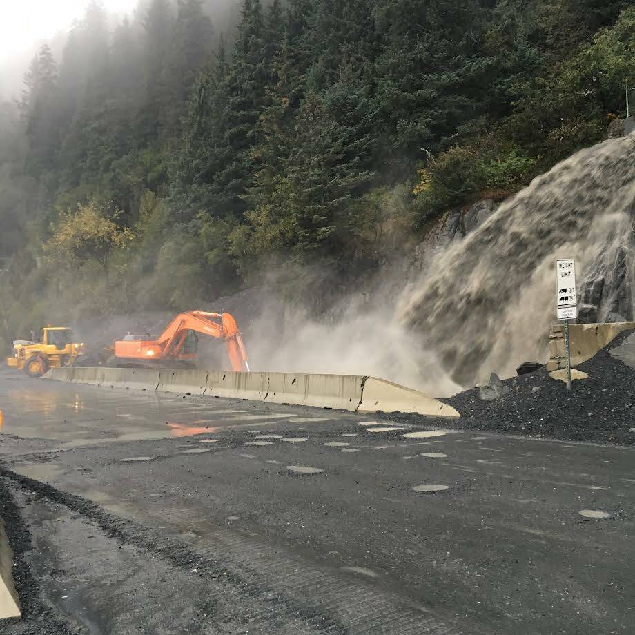 Crews respond to a flood event at the Lowell Creek Tunnel outflow in Seward, Alaska, in this undated photo. (Photo courtesy Seward Public Works Director Doug Schoessler)