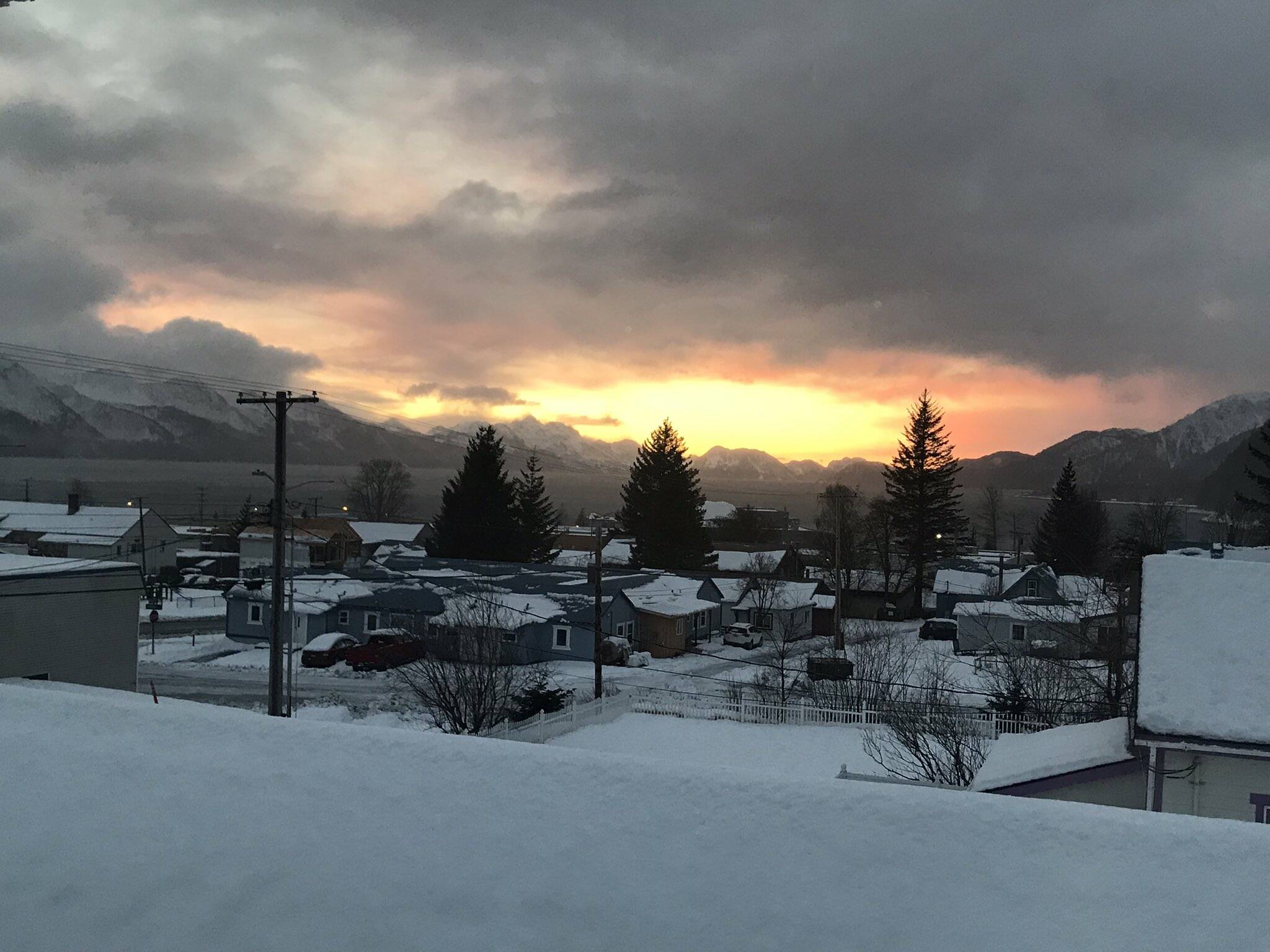 Snowfall is seen in Seward, Alaska, Monday, Dec. 12, 2022. A weekend snowstorm brough several feet of snow to the central peninsula. (Photo courtesy Michael Mahmood)