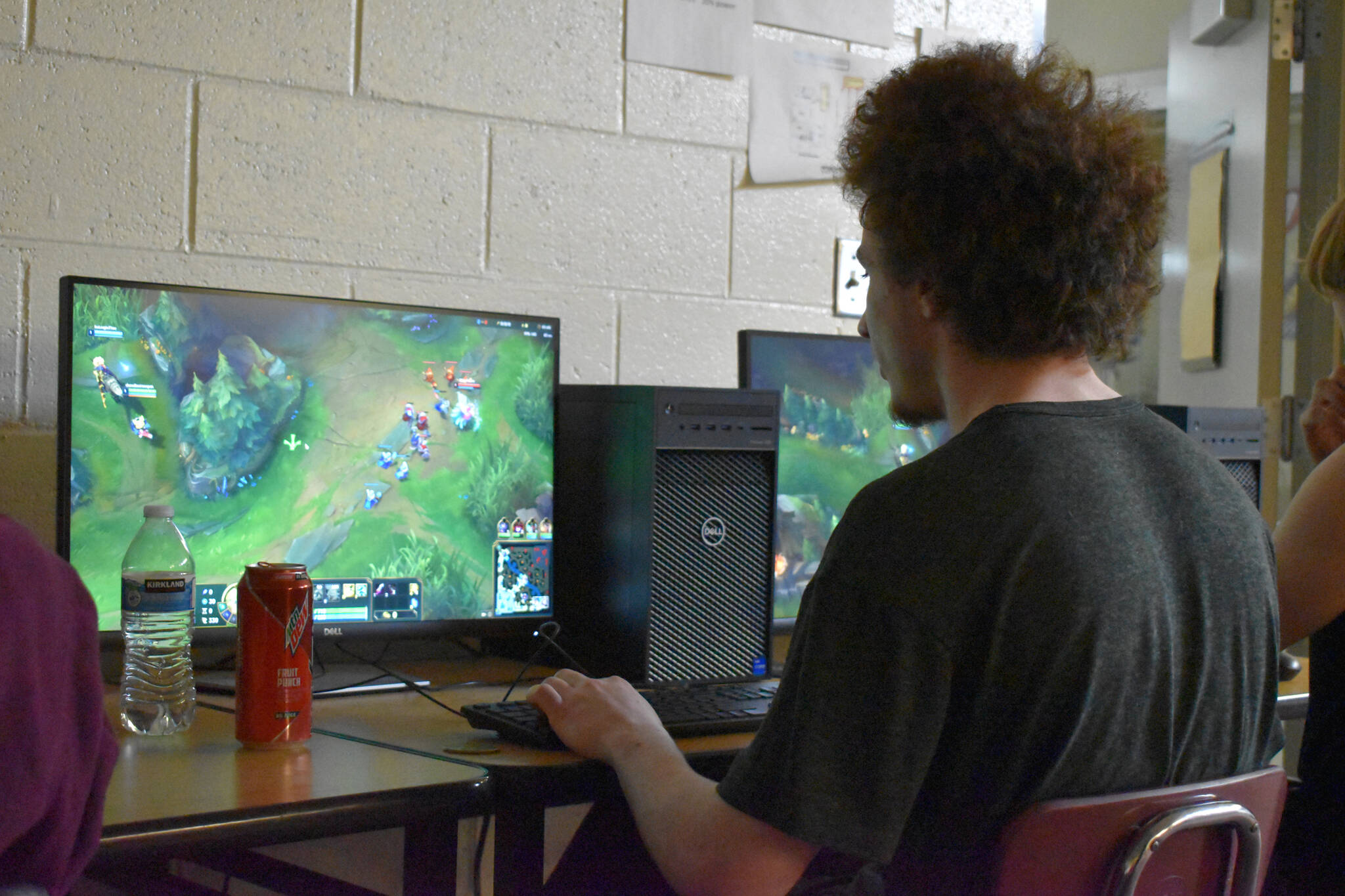 Silas Thibodeau competes during the League of Legends ASAA State Championship Match on Tuesday, Dec. 13, 2022 at Kenai Central High School in Kenai, Alaska. (Jake Dye/Peninsula Clarion)