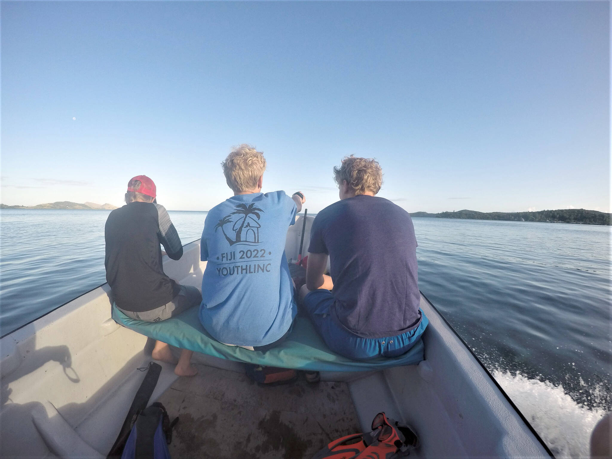 Riding out to explore a barrier reef. (Photo by Mark Laker/USFWS)