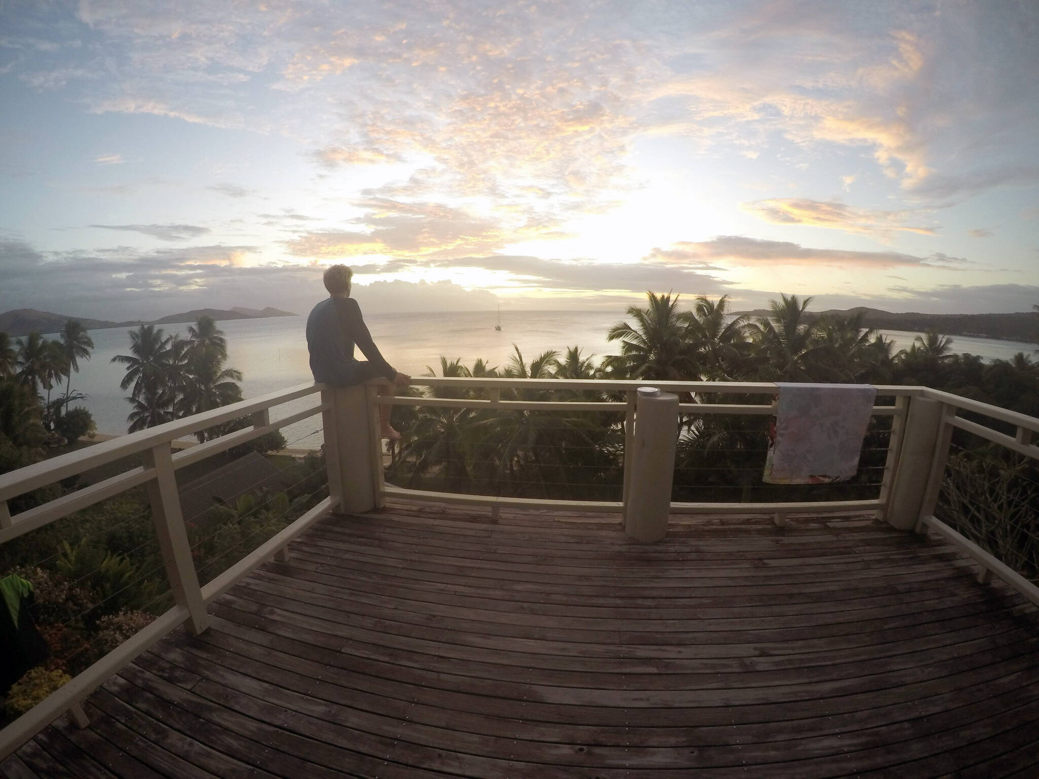 Enjoying a sunset on Nananu-i-Ra Island, Fiji. (Photo by Mark Laker/USFWS)