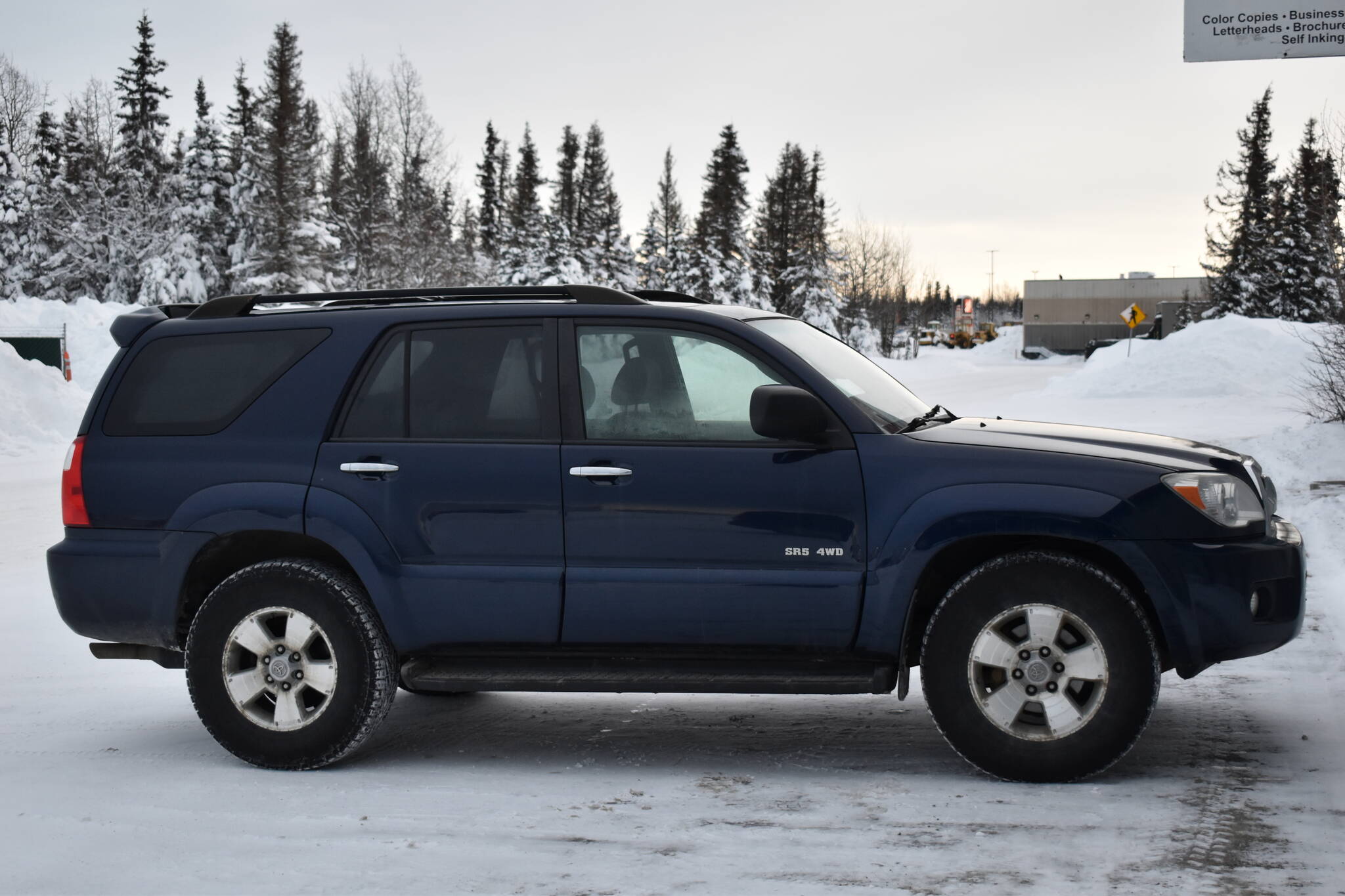 Jake Dye’s “Mostly Invincible” Toyota 4Runner sits outside The Peninsula Clarion offices in Kenai, Alaska on Thursday, Dec. 22, 2022, still indomitable. (Jake Dye/Peninsula Clarion)