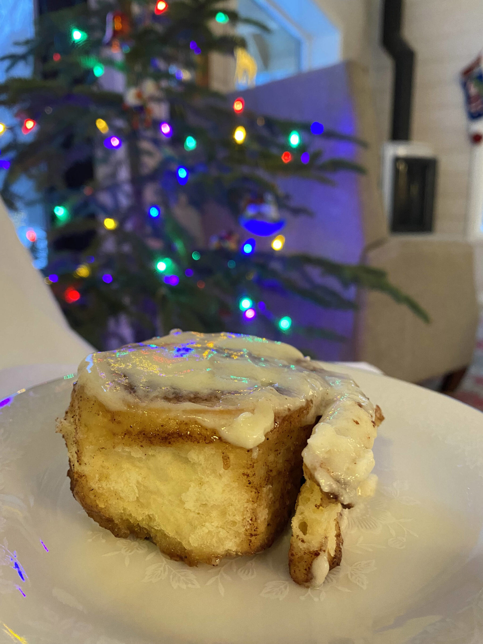 Soft and sticky cinnamon rolls incorporate the tastes of cinnamon and whipped cream cheese frosting. (Photo by Tressa Dale/Peninsula Clarion)