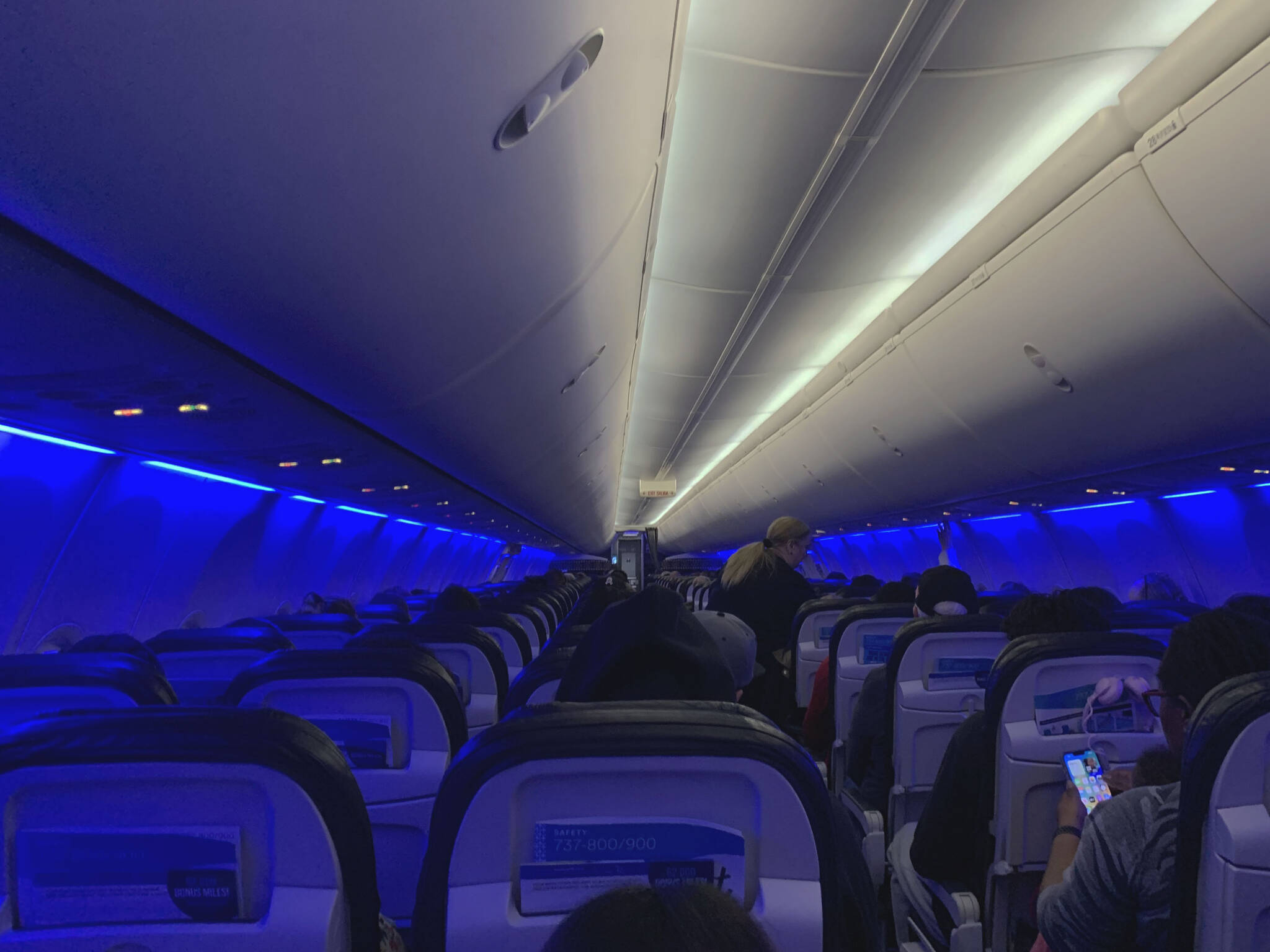 Passengers prepare for takeoff onboard a Seattle-bound Alaska Airlines flight departing from Dallas on Thursday, Jan. 5, 2023 in Dallas, Texas. (Ashlyn O'Hara/Peninsula Clarion0