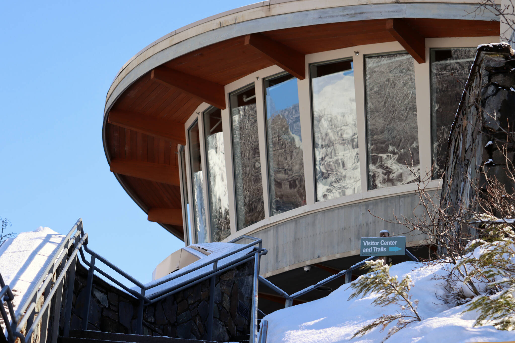 This photo shows the Mendenhall Glacier Visitor Center. (Ben Hohenstatt / Juneau Empire File)