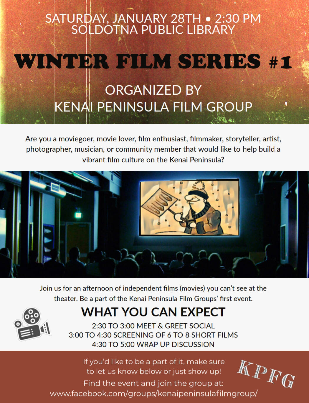 A promotional poster for the first event in the Winter Film Series. (Photo courtesy Kenai Peninsula Film Group)