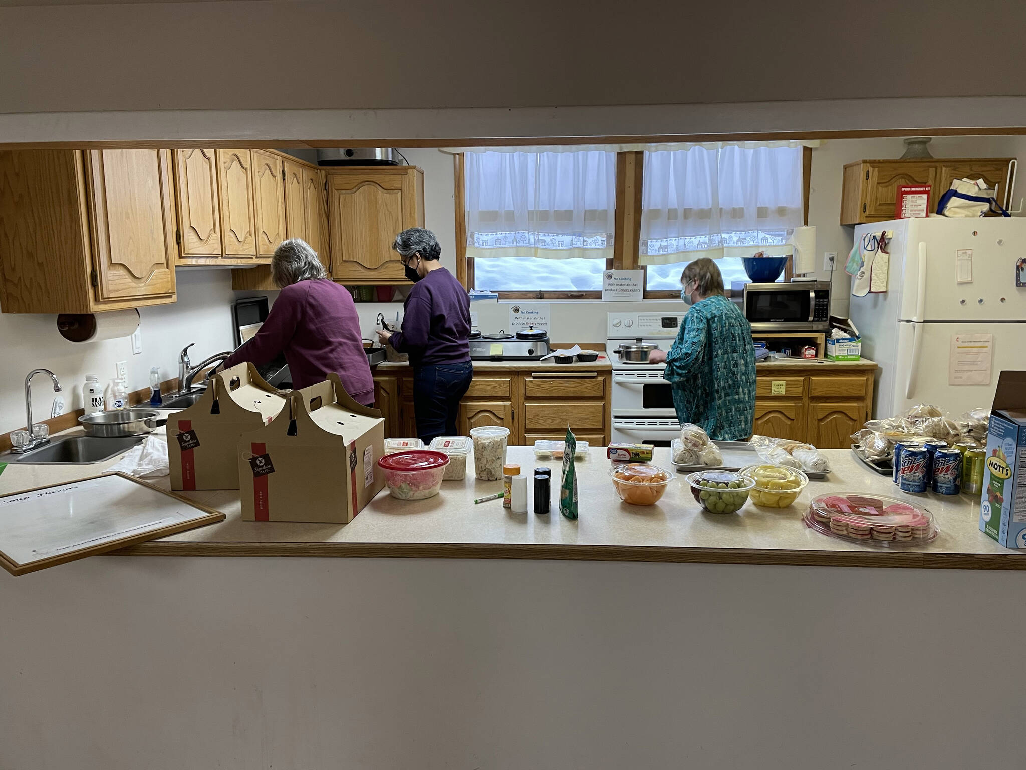 Volunteers ready for opening at Kenai United Methodist Food Pantry in Kenai, Alaska, on Monday, Jan. 23, 2022. (Photo courtesy Kenai United Methodist Food Pantry)