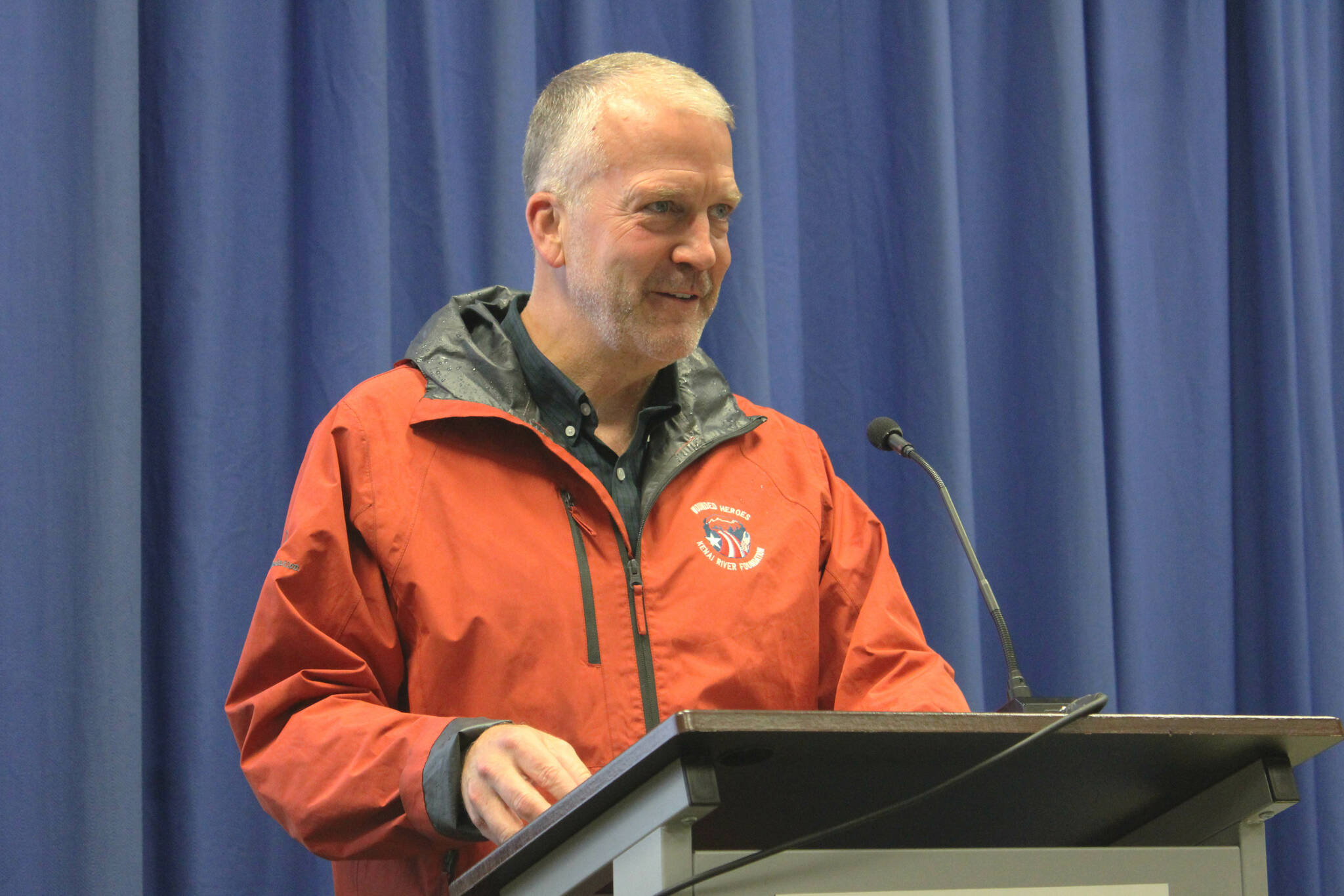 Sen. Dan Sullivan speaks at the Kenai Classic Roundtable at Kenai Peninsula College on Wednesday, Aug. 17, 2022, near Soldotna, Alaska. (Ashlyn O’Hara/Peninsula Clarion)