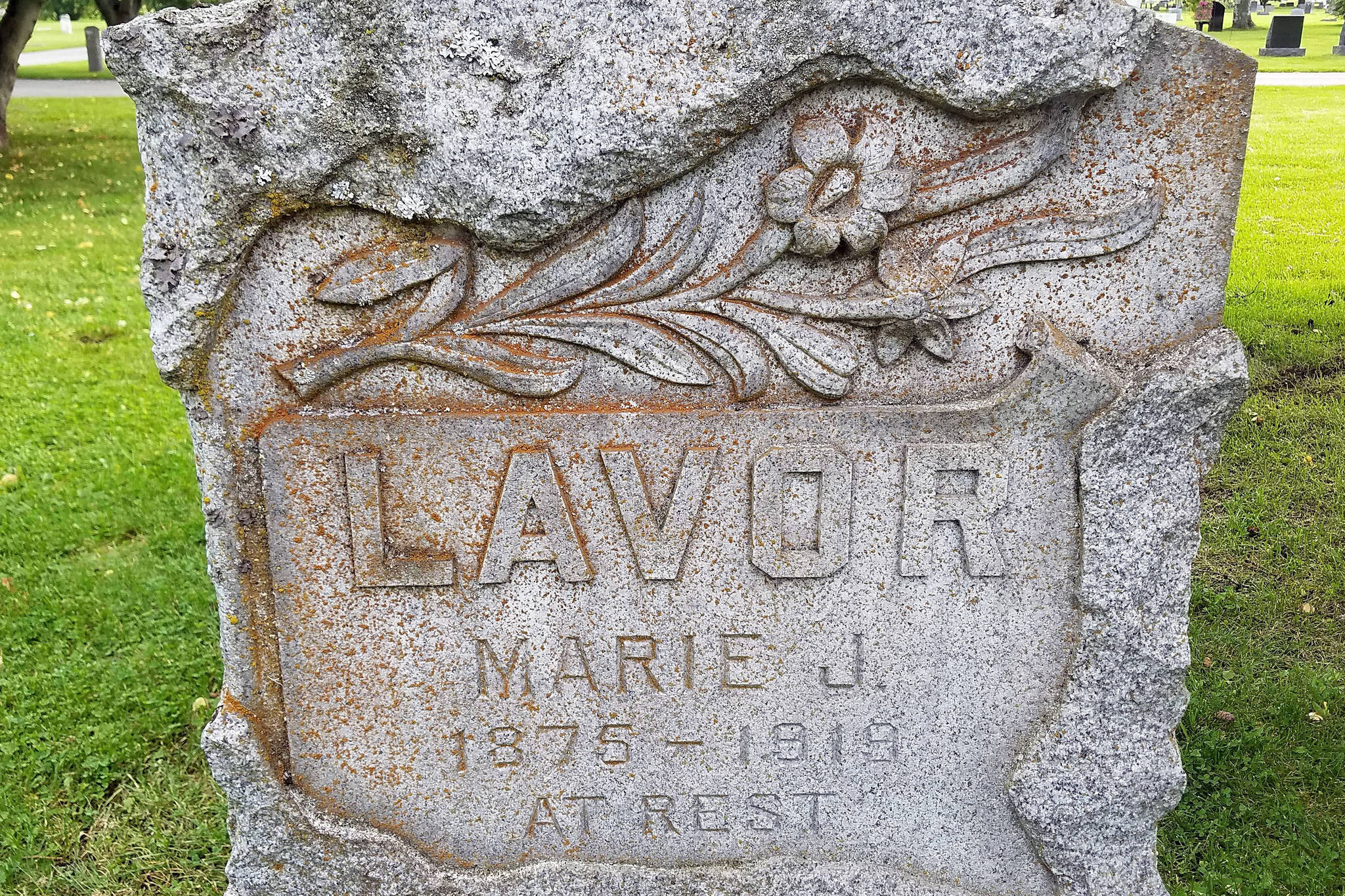 Marie (sometimes called Margaret) Lavor was buried in the Anchorage Memorial Park Cemetery in 1919 after she was murdered by William Dempsey. (Image provided by findagrave.com website)