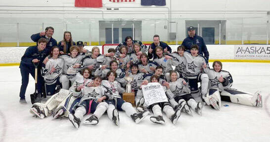 The Soldotna hockey team won the Division II state championship at the Patty Center in Fairbanks, Alaska, on Saturday, Feb. 4, 2023. (Photo provided)