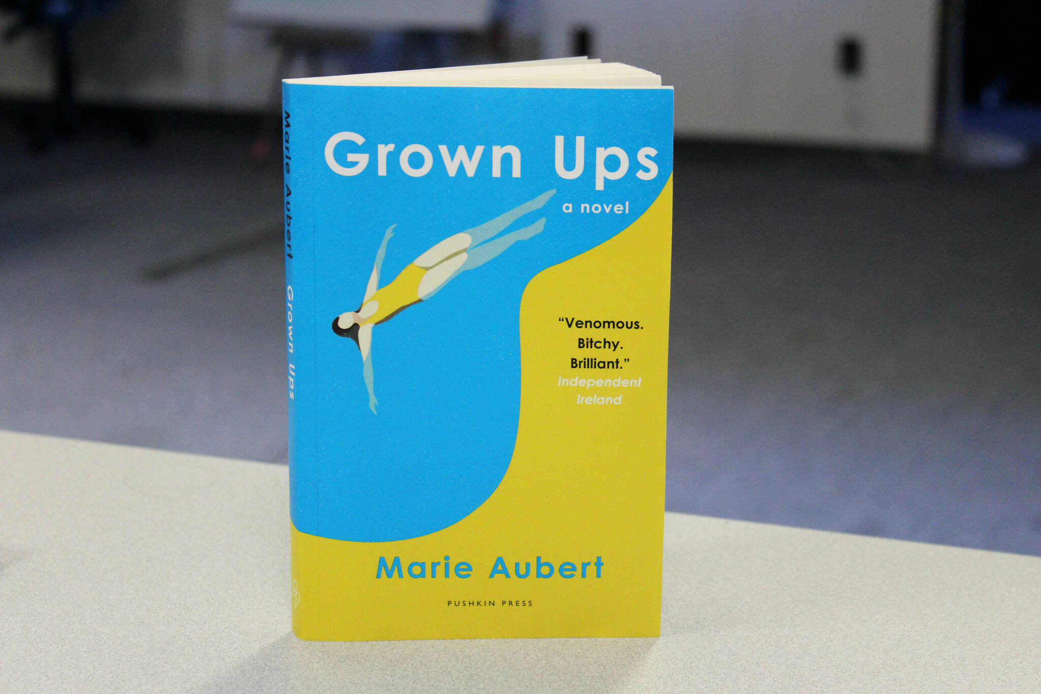 Ashlyn O’Hara/Peninsula Clarion 
A copy of Marie Aubert’s “Grown Ups” sits on a desk in The Peninsula Clarion building on Wednesday in Kenai.